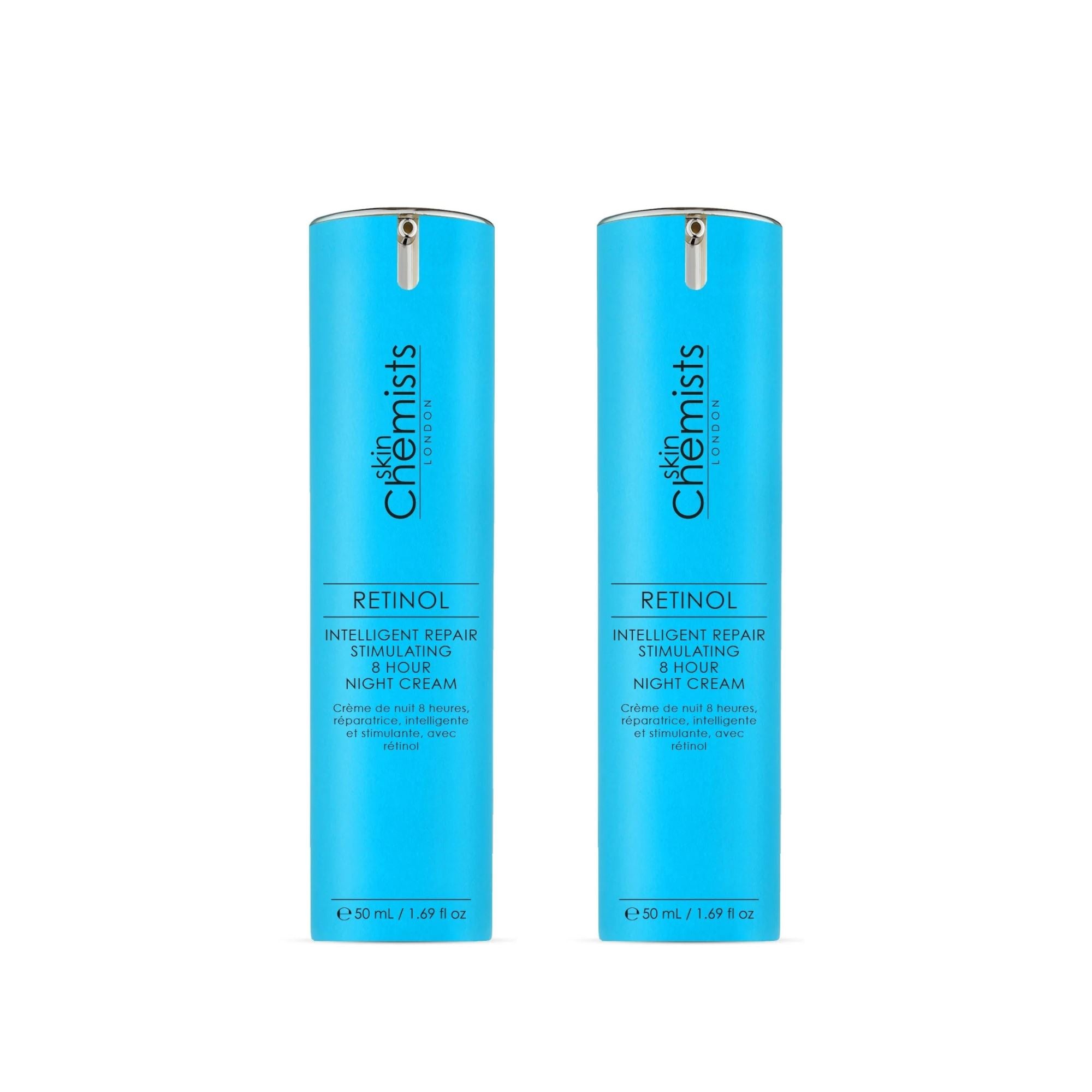 skinChemists Retinol Intelligent Repair Stimulating 8 Hour Night Cream 50ml Twin Value Savings Pack - skinChemists