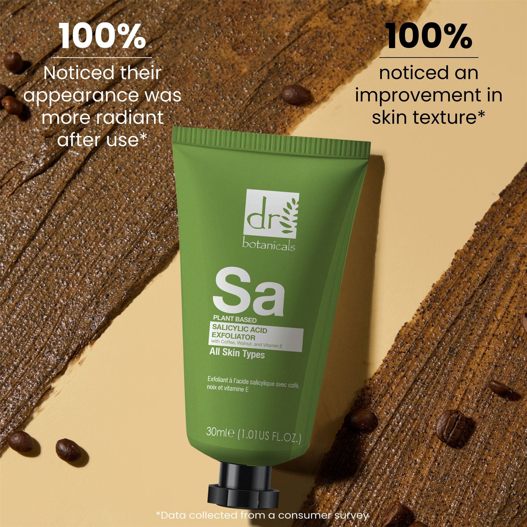 Salicylic Acid Exfoliator with Coffee, Walnut & Vitamin E 30ml - skinChemists