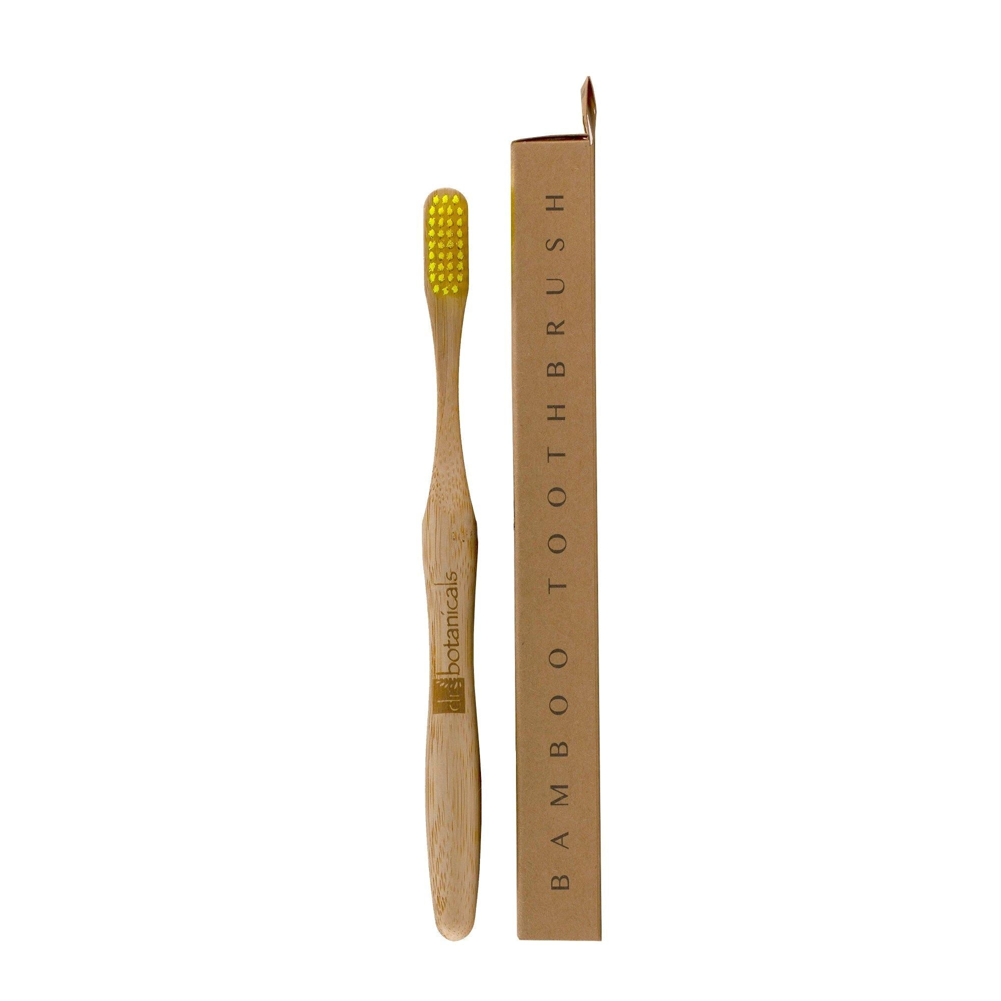 Dr Botanicals Bamboo Toothbrush Yellow Twin Value Savings Pack - skinChemists