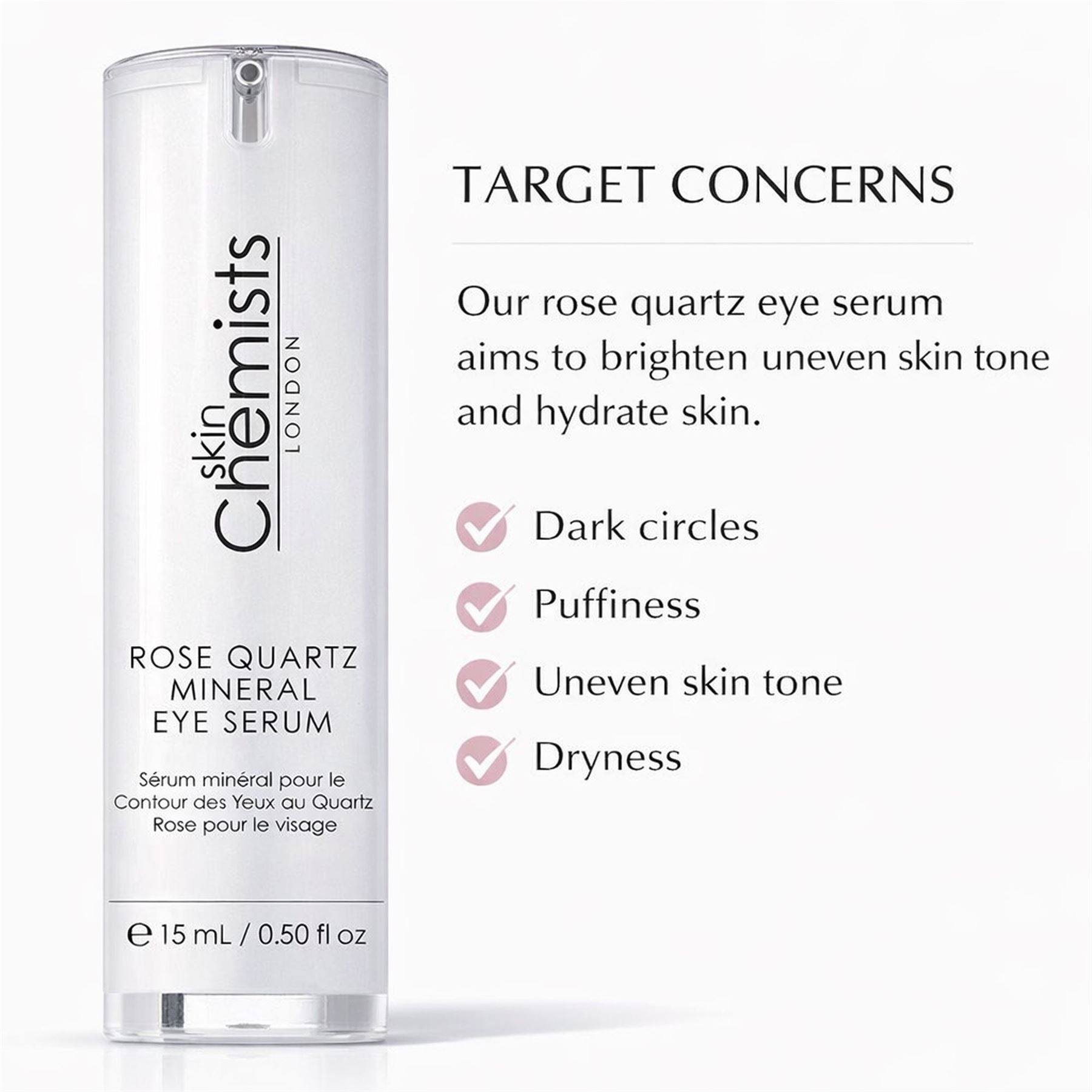 Rose Quartz Mineral Eye Serum 15ml - skinChemists