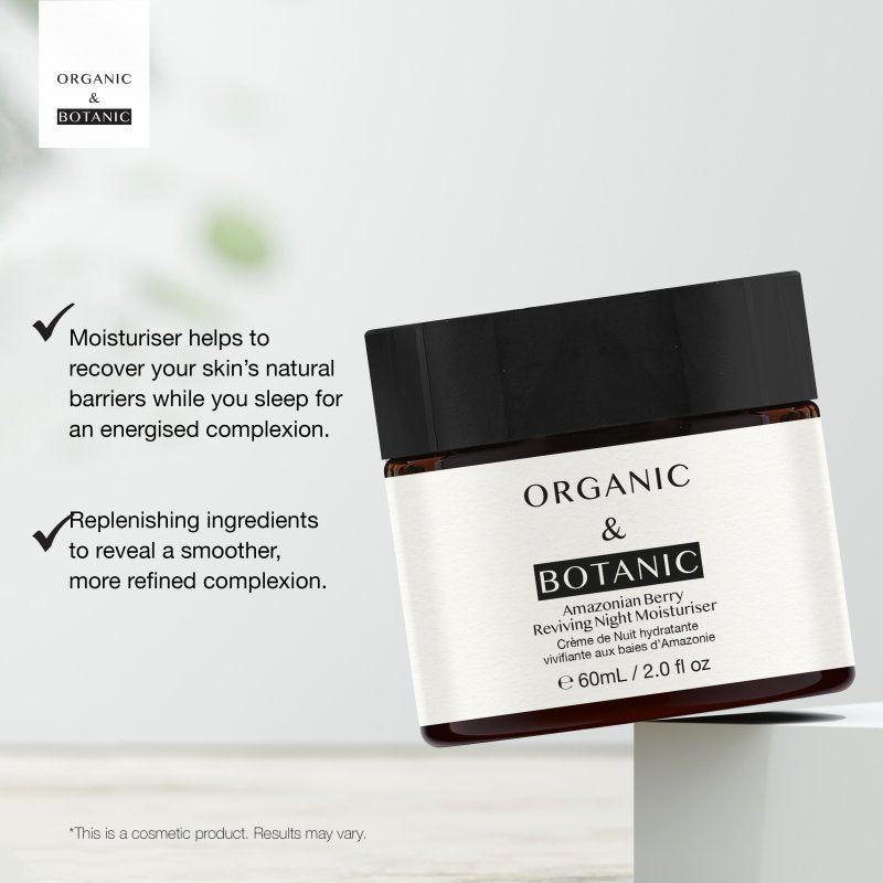Amazonian Berry Night Moisturizer with Hyaluronic Acid & Vitamin C - 60ml - Deeply Hydrating, Anti-Aging Formula for Younger-Looking Skin - skinChemists