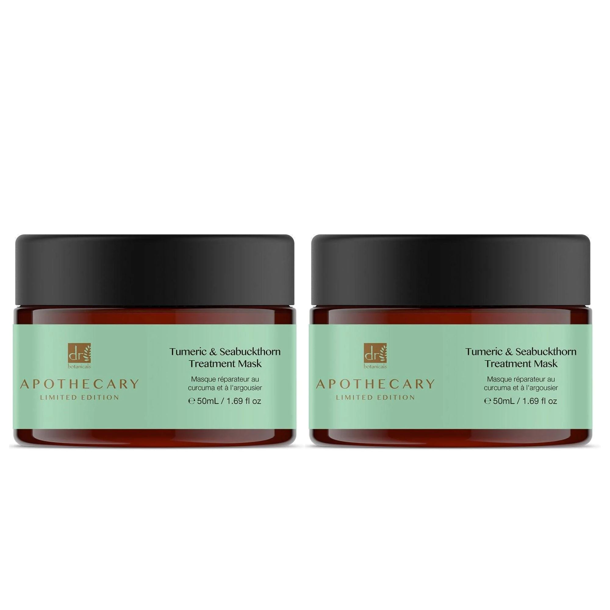 Dr Botanicals Tumeric & Seabuckthorn Treatment Mask 50ml Twin Value Savings Pack - skinChemists
