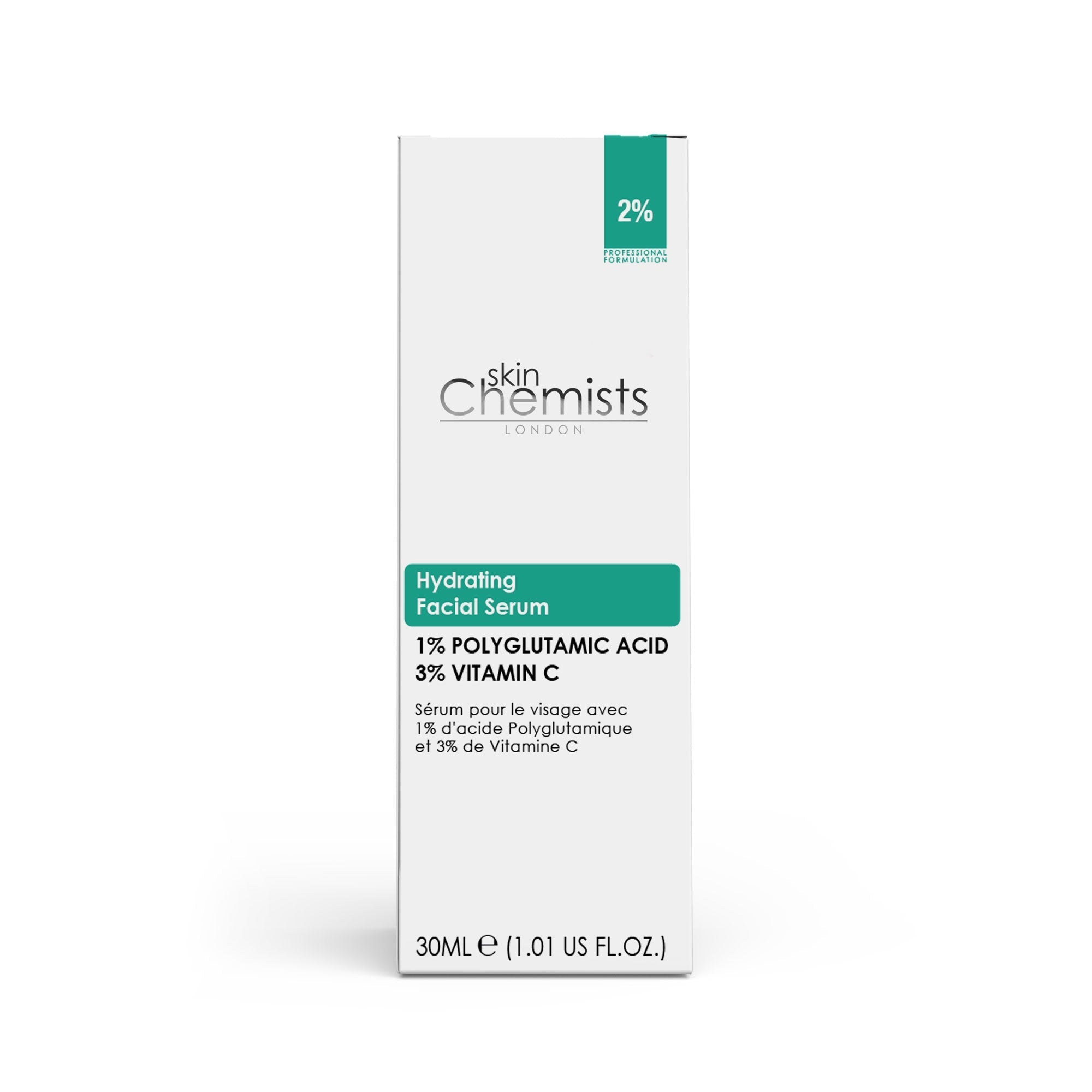 skinChemists Hydrating Polyglutamic Acid, Vitamin C Facial Serum for Glowing Skin 30ml - skinChemists