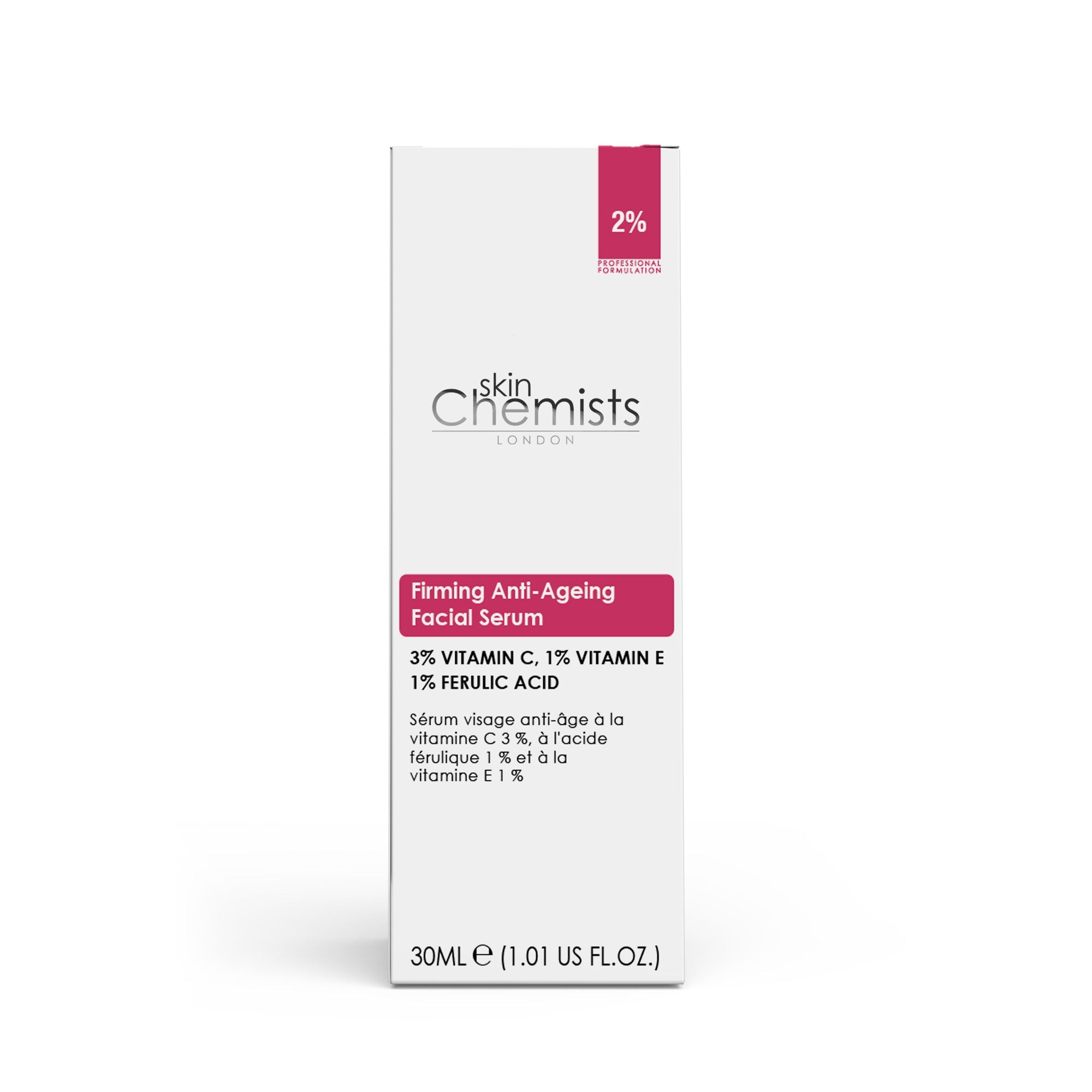 skinChemists Anti-Aging Facial Serum with 3% Vitamin C, 1% Ferulic Acid, and 1% Vitamin E - skinChemists