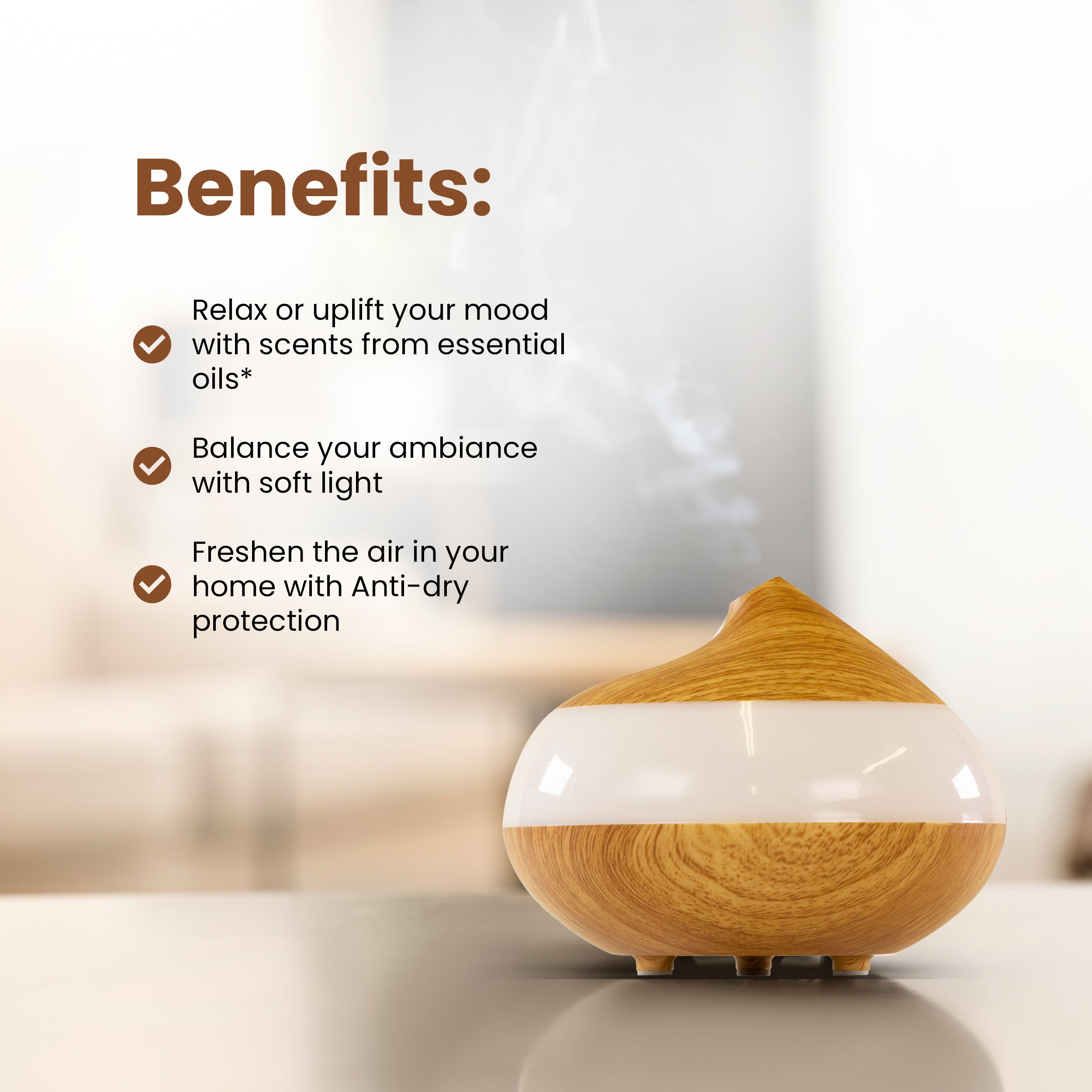 Bio-Balancing Wooden Aroma Digital Diffuser Clear Panel (UK Plug) - skinChemists