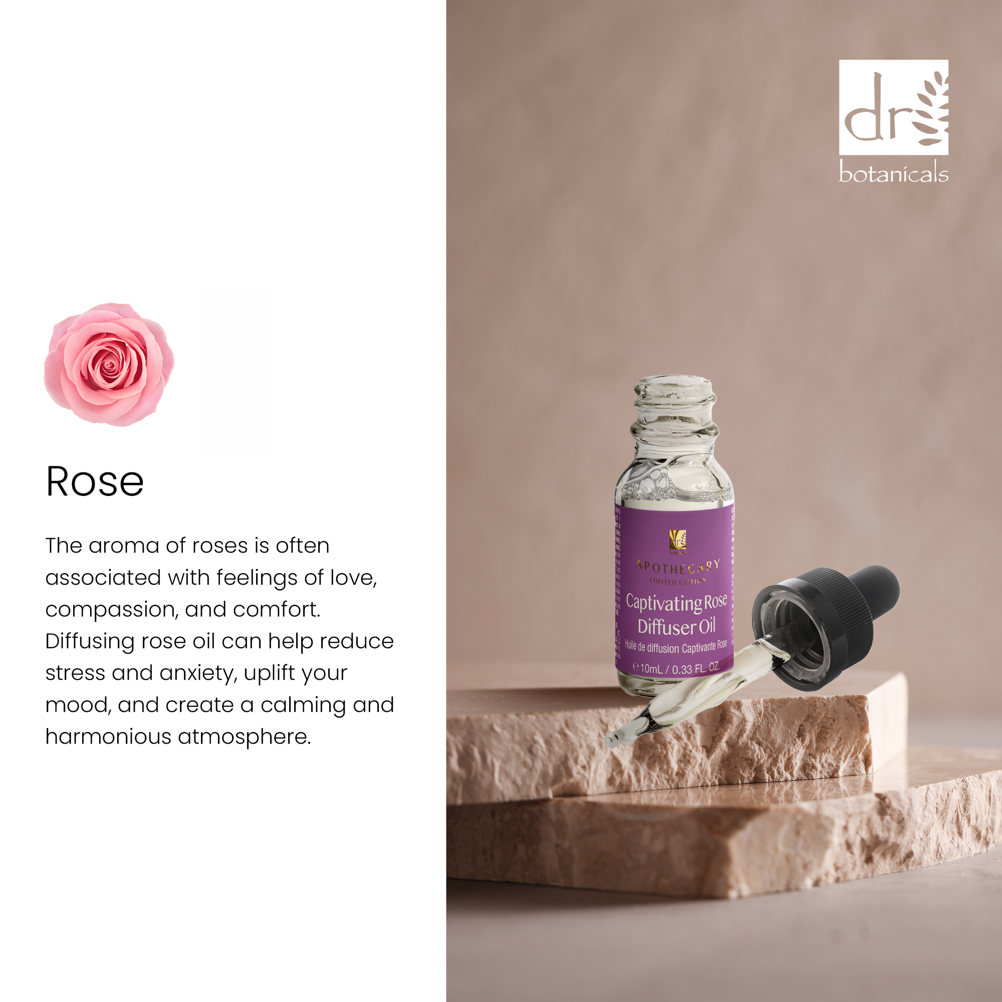 Dr Botanicals Christmas Relaxtion Rose Diffuser Kit with Sandalwood & Bergamot Candle - skinChemists