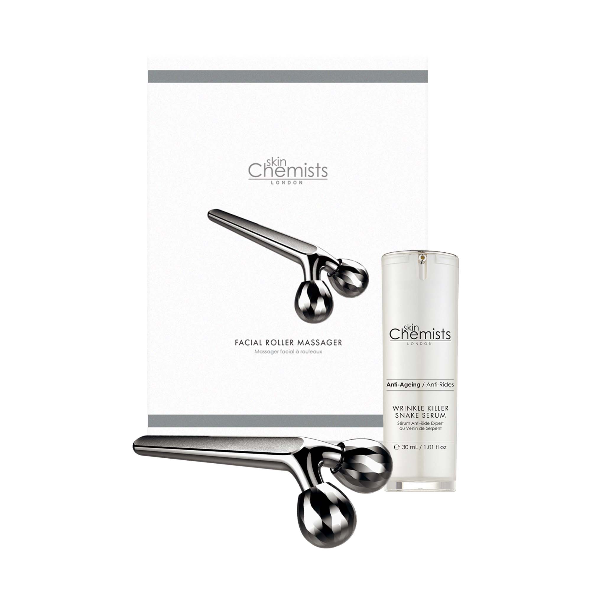 SC Facial Roller Massager+SC Wrinkle Killer Snake Serum 30ml - skinChemists