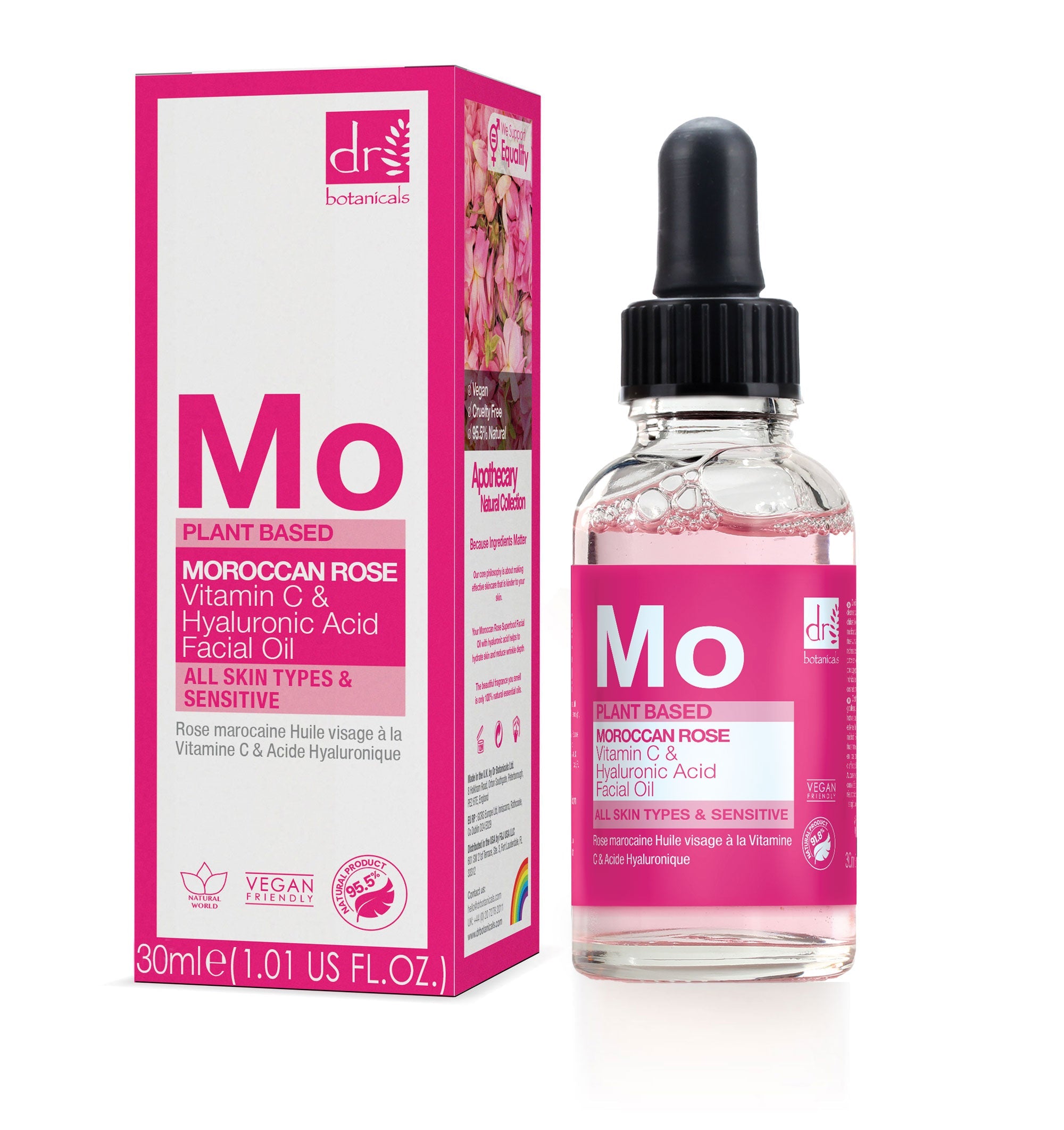 Moroccan Rose Facial Oil with Hyaluronic Acid & Vitamin C 15ml + 30ml - skinChemists