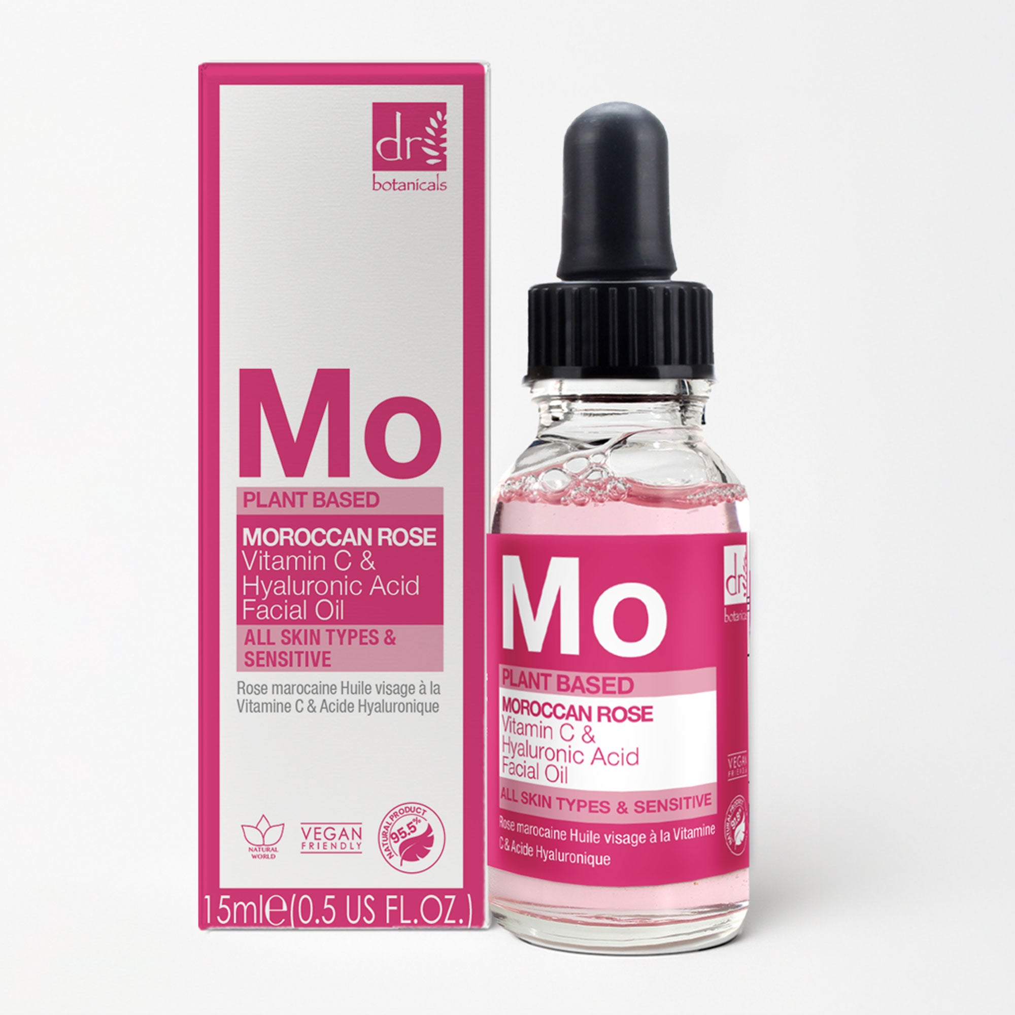 Moroccan Rose Facial Oil with Hyaluronic Acid & Vitamin C 15ml + 30ml