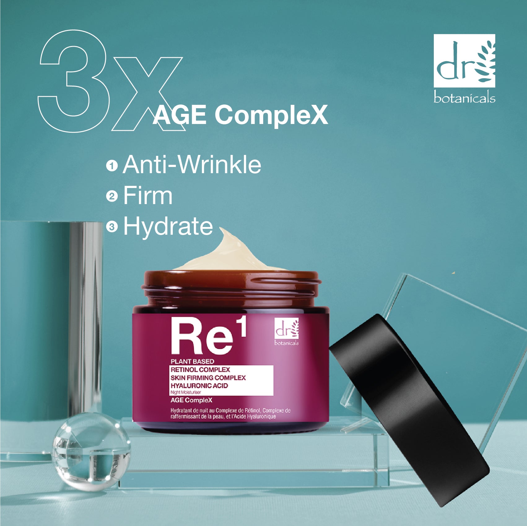 Retinol Complex 1%, Skin Firming Complex 1% & Hyaluronic Acid 1% Night Moisturiser 60ml - skinChemists