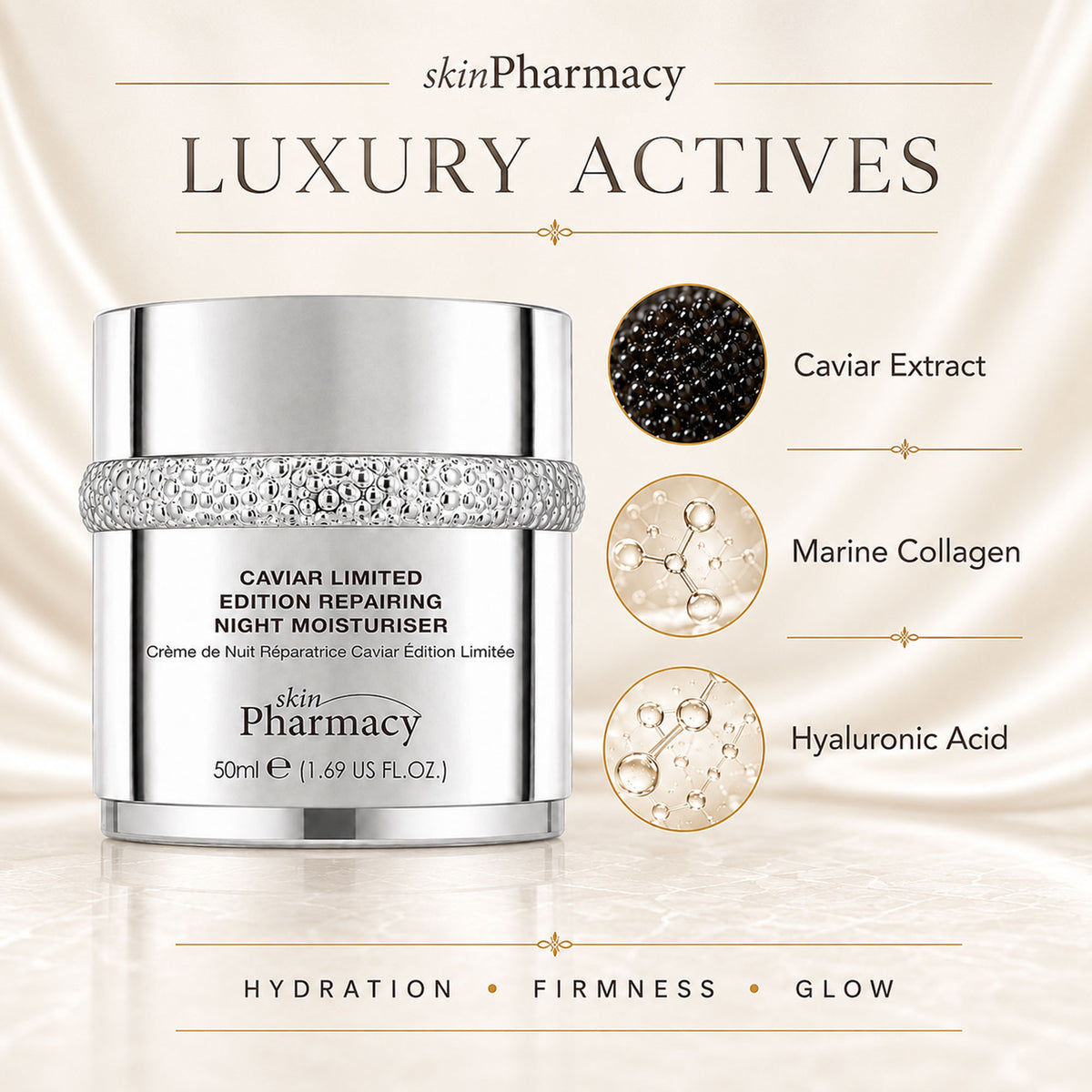 1% Caviar Limited Edition Repairing Anti-Ageing Night Moisturiser 50ml