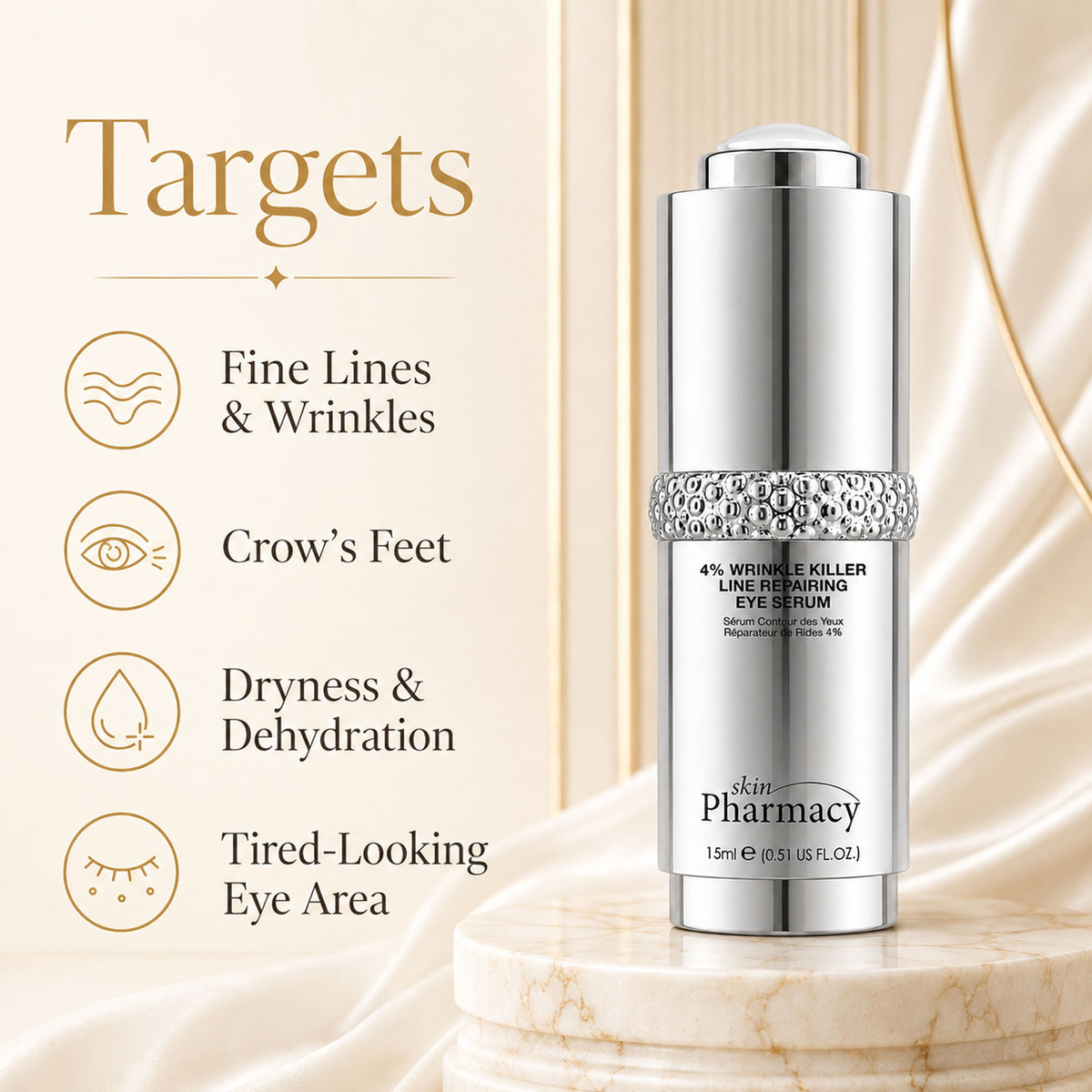 4% Wrinkle Killer Line Repairing Anti-Ageing Eye Serum 15ml