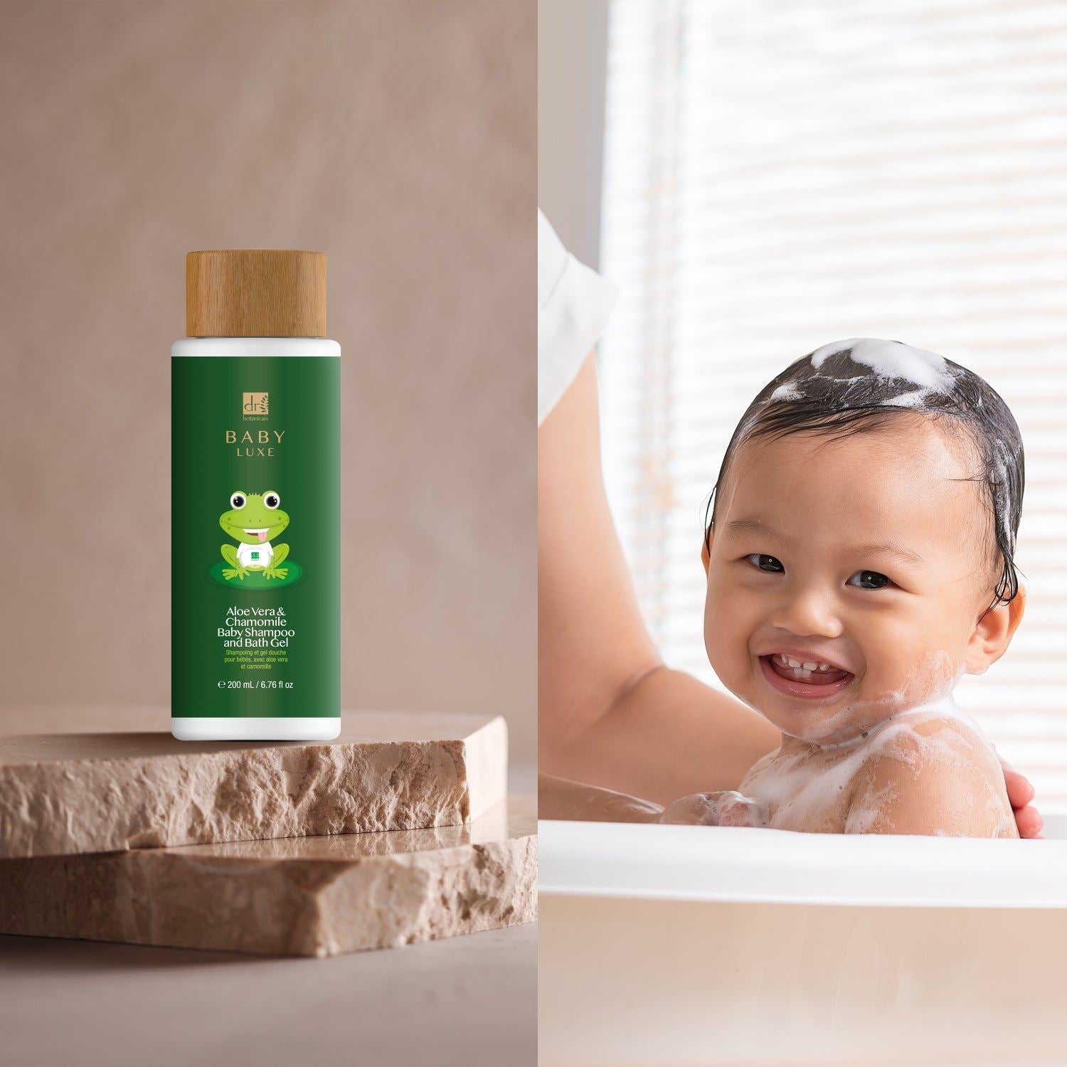 Dr Botanicals Baby Lux Aloe Vera & Chamomile Baby Shampoo & Bath Gel 200ml Twin Value Savings Pack - skinChemists