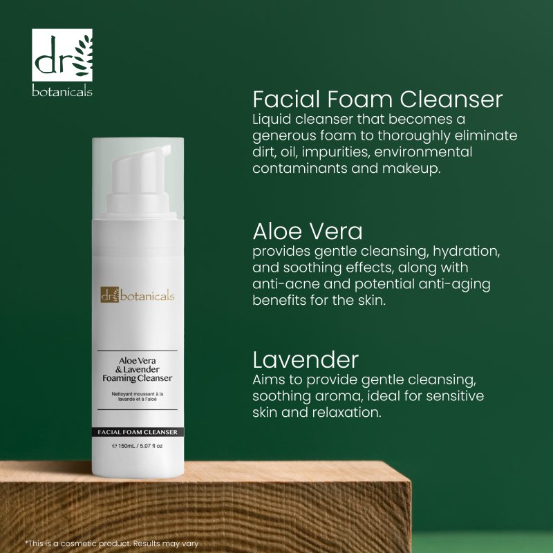 Aloe Vera & Lavender Facial Foaming Cleanser 150ml - skinChemists