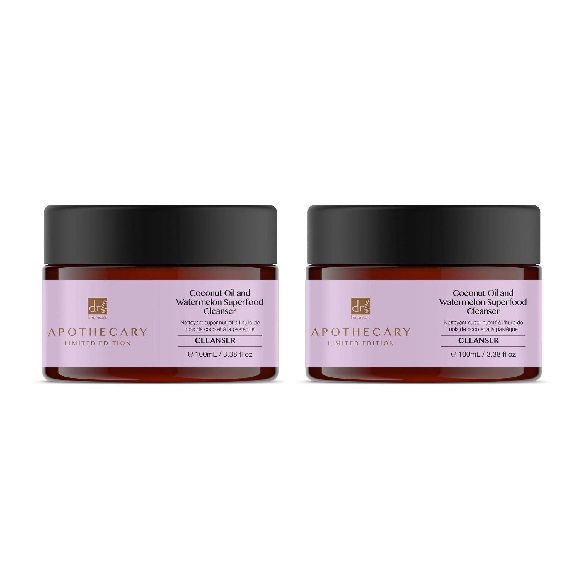 Dr Botanicals Coconut Oil & Watermelon Superfood Cleanser 100ml Twin Value Savings Pack - skinChemists
