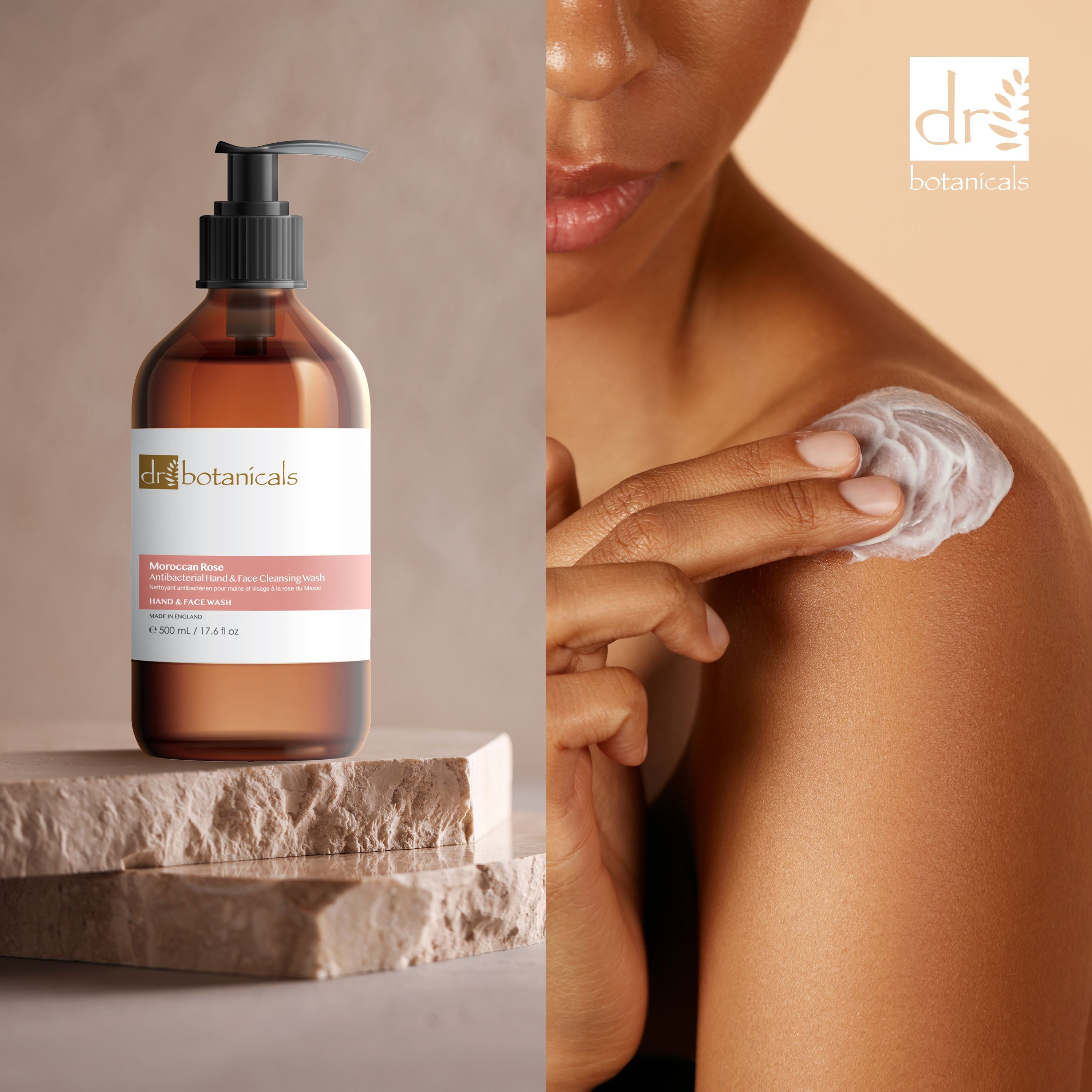 Dr Botanicals Moroccan Rose Hand & Face Cleansing Wash 500ml Twin Value Savings Pack - skinChemists