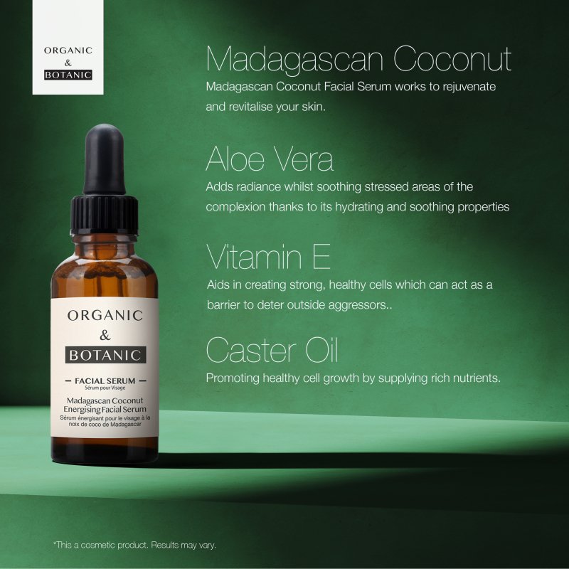 Madagascan Coconut Facial Serum - 30ml - Hydrating & Soothing Serum with Aloe Vera & Vitamin E for Radiant, Nourished Skin - skinChemists