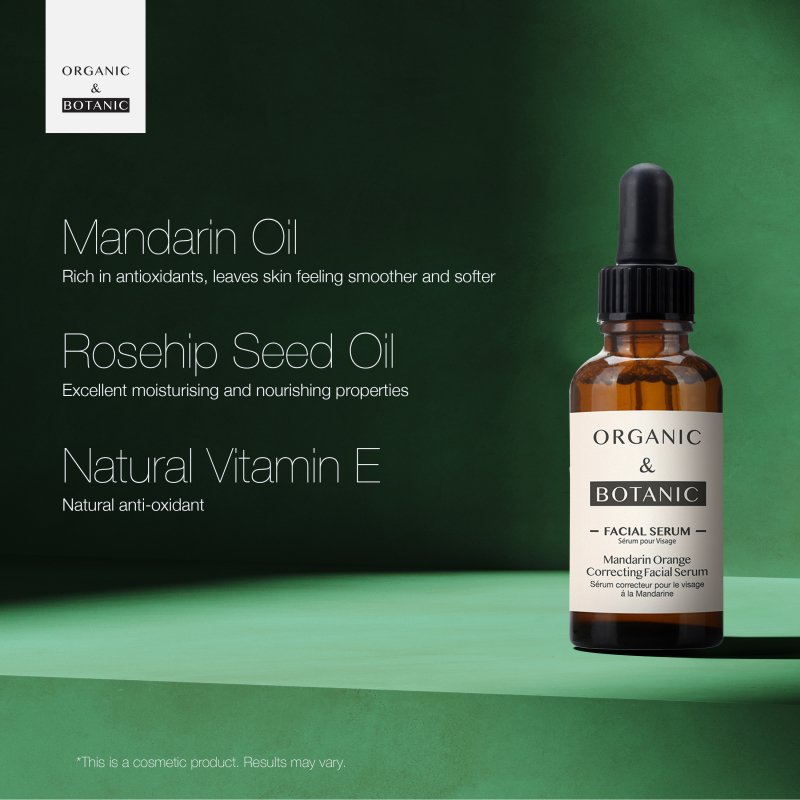 Mandarin Orange Correcting Facial Serum - 30ml - Brightening & Hydrating with Vitamin C, Aloe Vera, & Sea Buckthorn for Radiant, Even-Toned Skin - skinChemists
