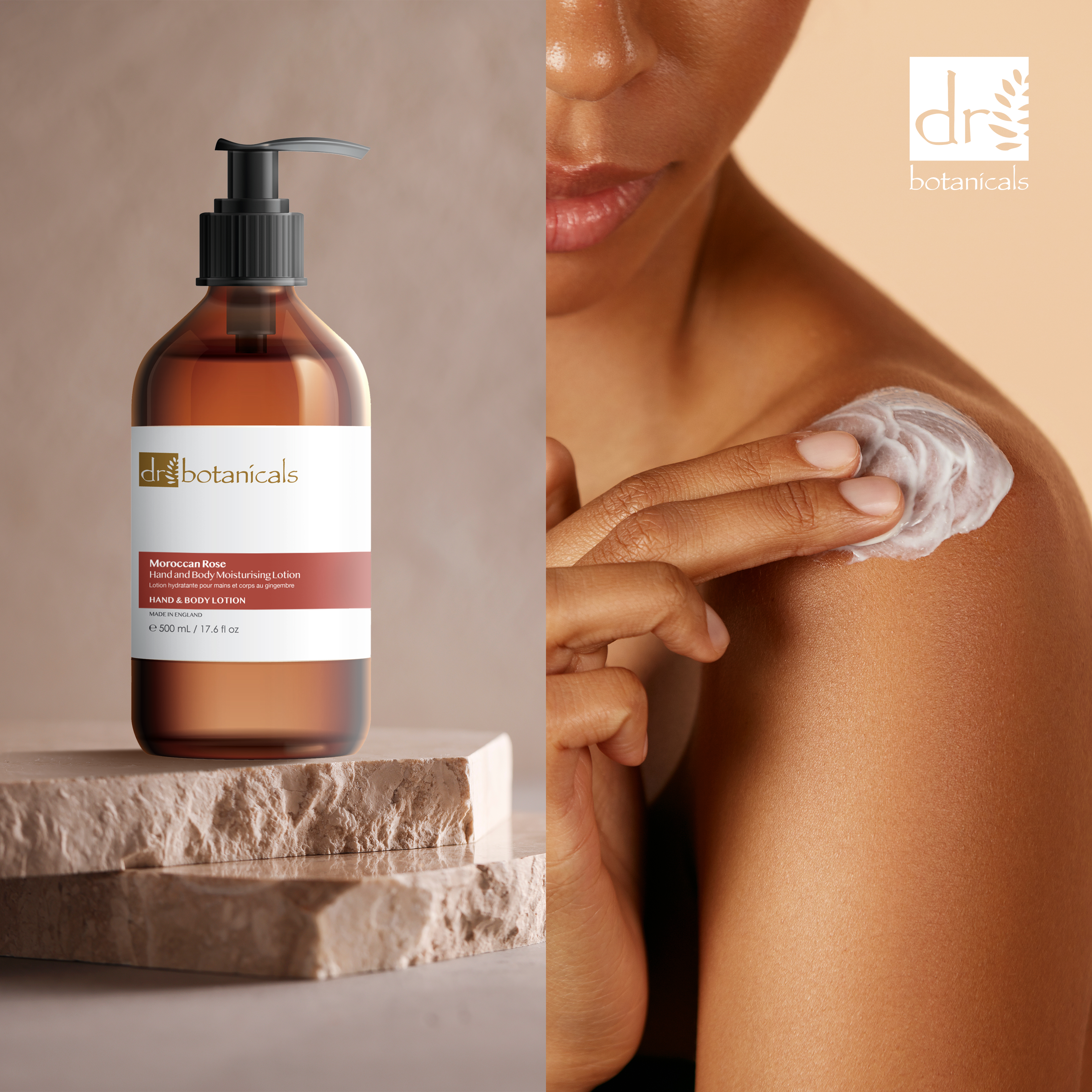 Dr Botanicals Moroccan Rose Hand & Body Moisturising Lotion 500ml Twin Value Savings Pack - skinChemists