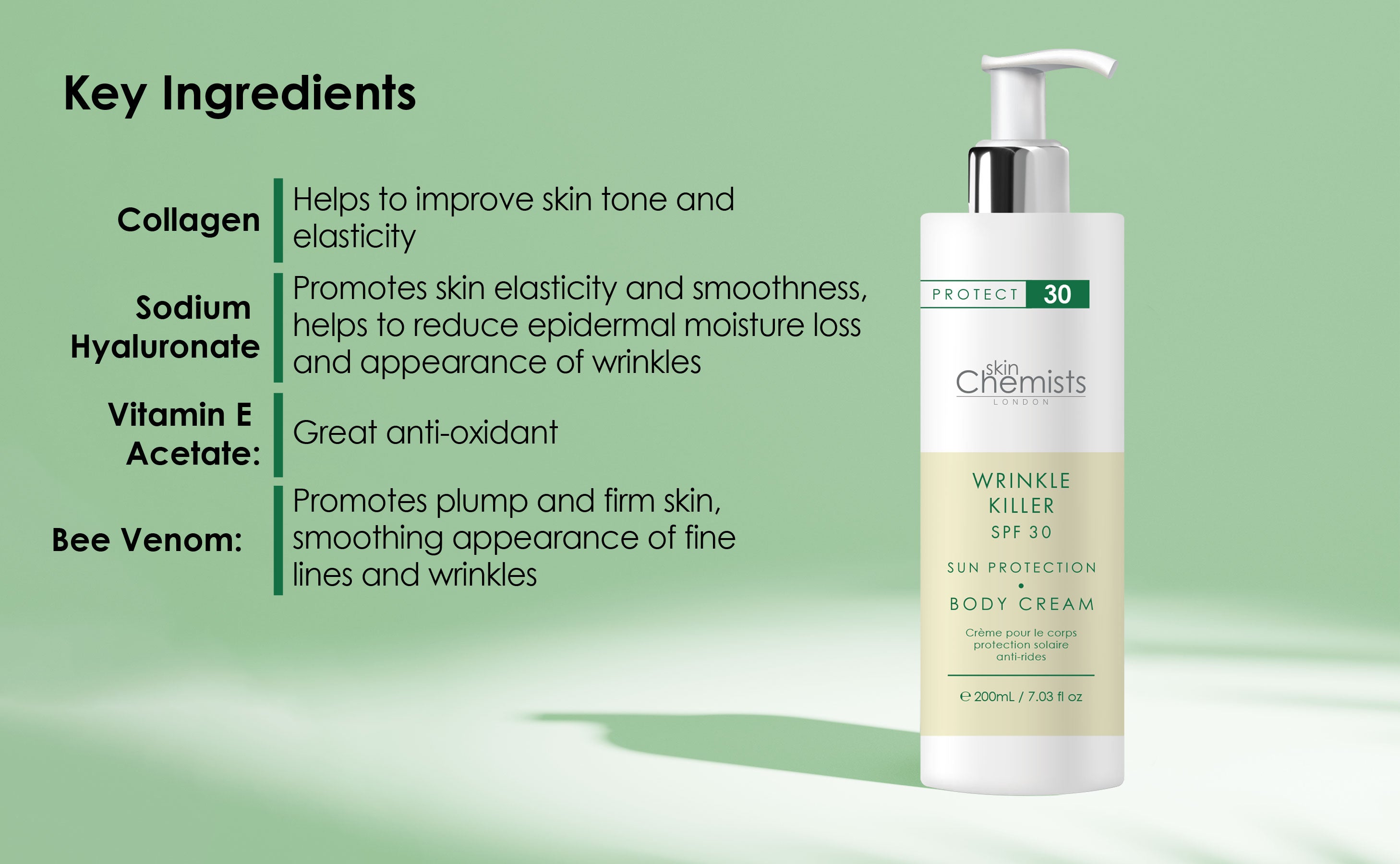 Wrinkle Killer Sun Protection Body Cream SPF 30 200ml - skinChemists