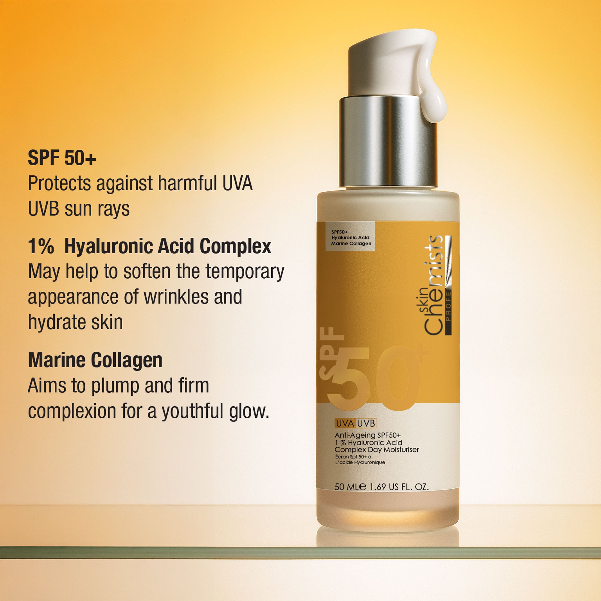 Anti-Ageing SPF50+ 1 % Hyaluronic Acid Complex Day Moisturiser - skinChemists