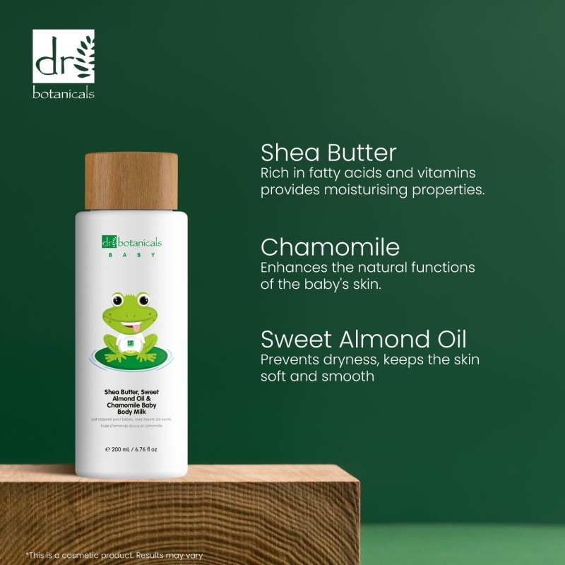Sweet Almond Oil & Chamomile Baby Body Milk 200ml - skinChemists