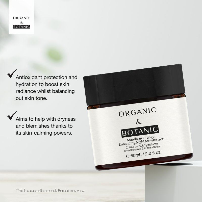 Mandarin Orange Night Moisturizer with Bakuchiol & Vitamin C - 60ml - Revitalizing & Hydrating for Firmer, Brighter, & Younger-Looking Skin - skinChemists