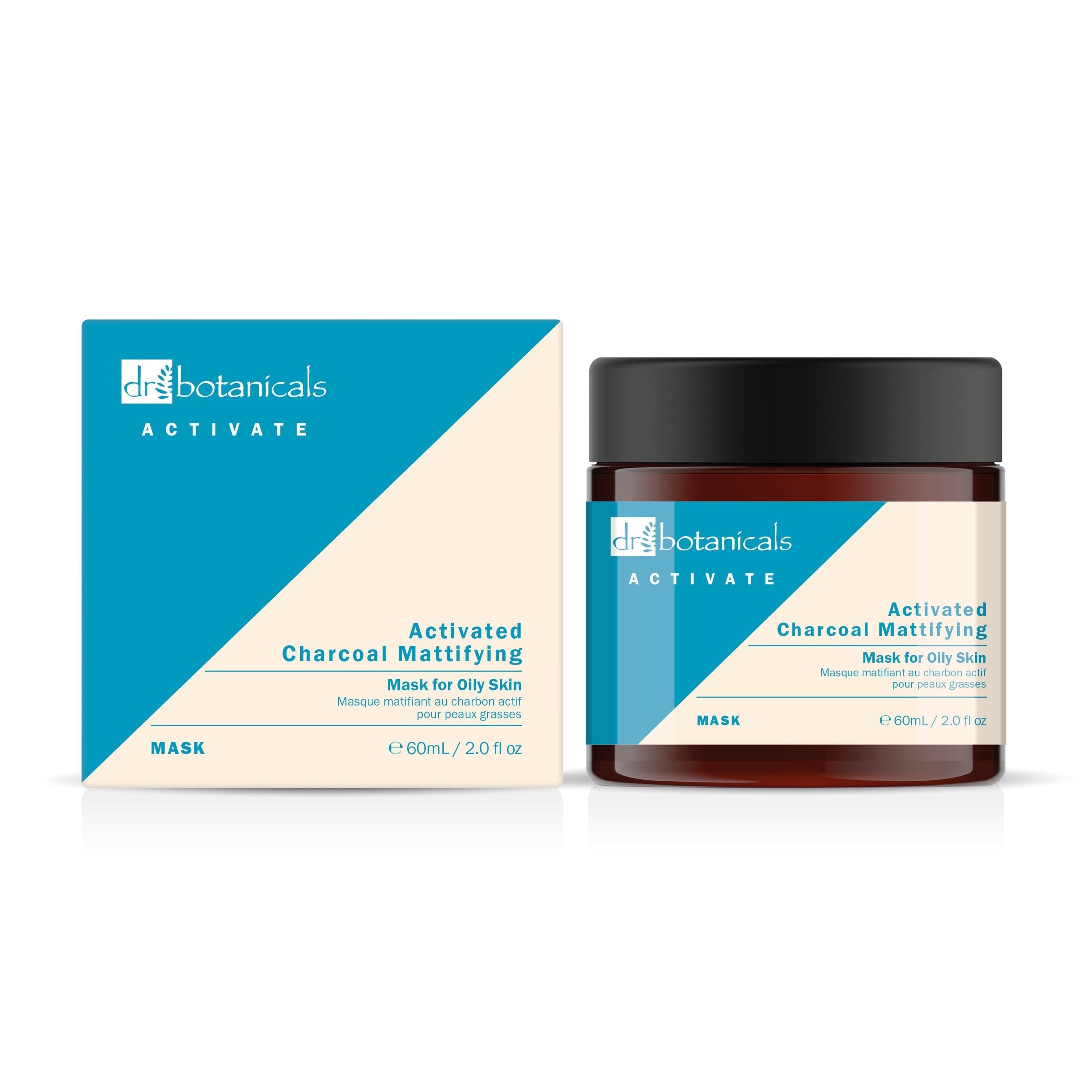 Dr Botanicals Activate Charcoal Mattifying Mask for Oily Skin 60ml Twin Value Savings Pack - skinChemists