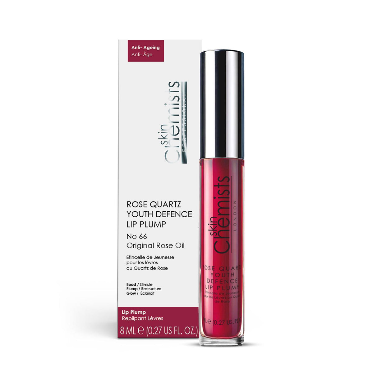 Baume repulpant pour les lèvres Rose Quartz Jeunesse Défense N° 66 Huile de rose originale 8ml