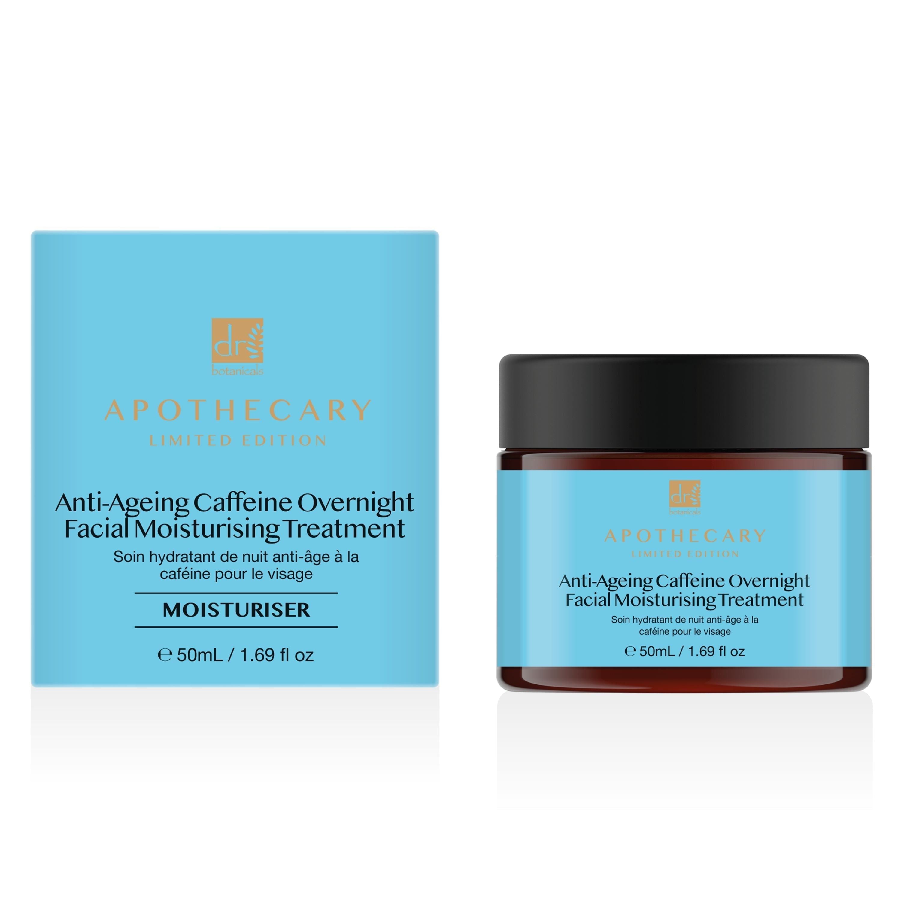 Dr Botanicals Anti-Ageing Caffeine Overnight Facial Moisturising Treatment 50ml Twin Value Savings Pack - skinChemists