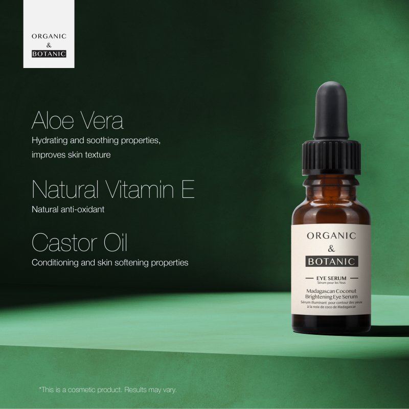 Madagascan Coconut Eye Serum - 15ml - Hydrating & Depuffing with Aloe Vera & Vitamin E for Refreshed, Youthful Eyes - skinChemists