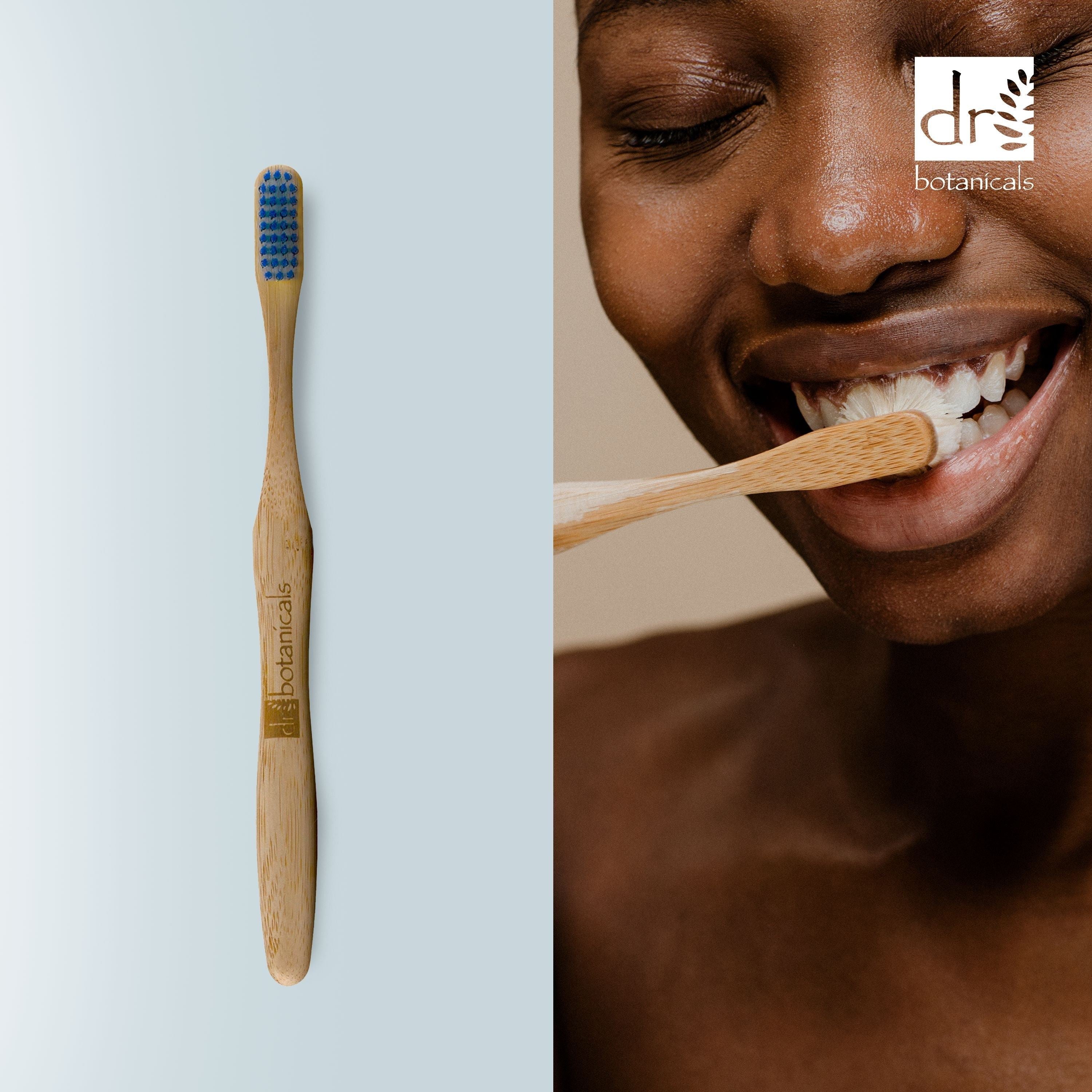 Dr Botanicals Bamboo Toothbrush Blue Twin Value Savings Pack - skinChemists