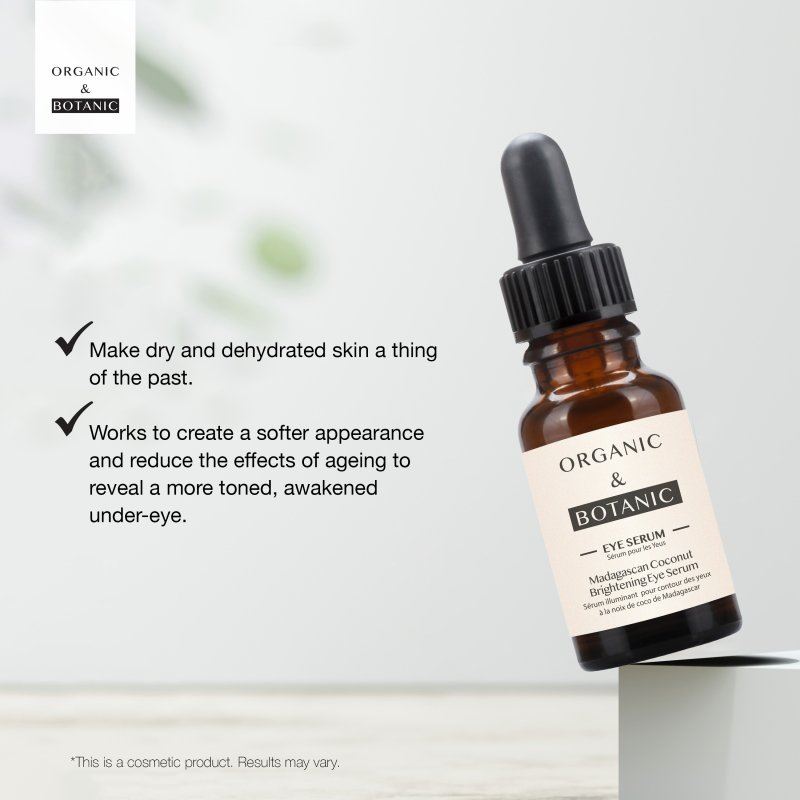 Madagascan Coconut Eye Serum - 15ml - Hydrating & Depuffing with Aloe Vera & Vitamin E for Refreshed, Youthful Eyes - skinChemists