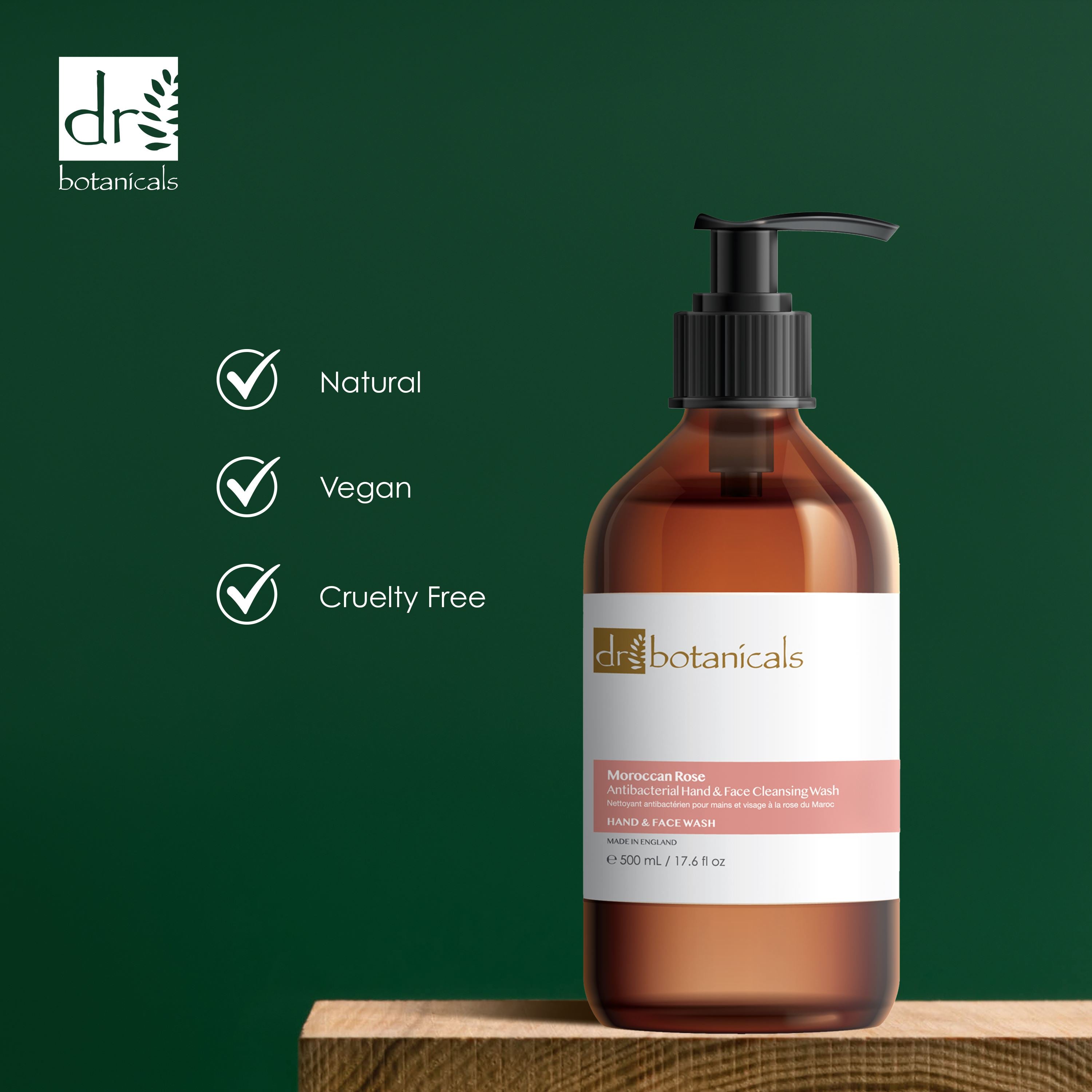 Dr Botanicals Moroccan Rose Hand & Face Cleansing Wash 500ml Twin Value Savings Pack - skinChemists