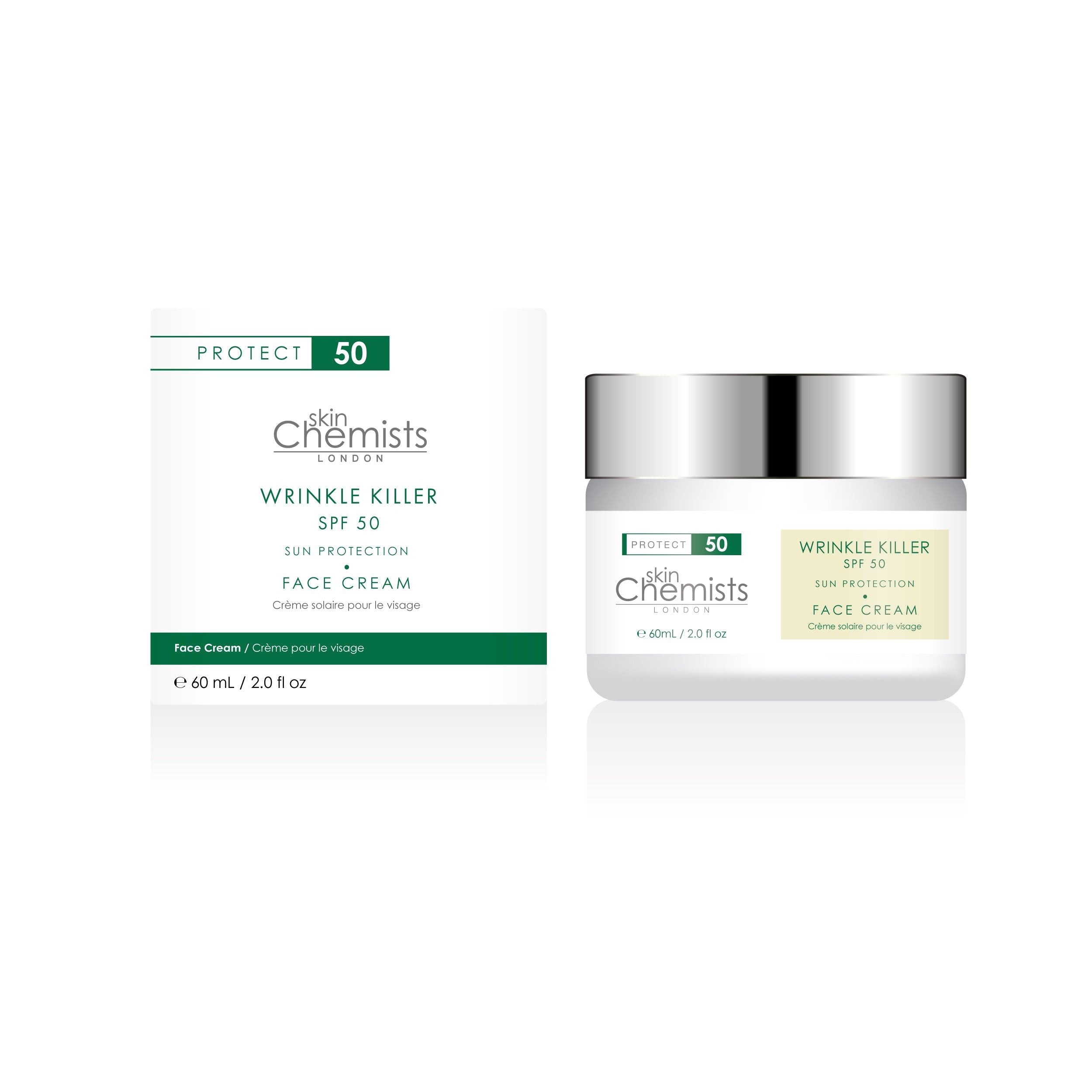 Wrinkle Killer SPF 50+30 Body Cream and Day Moisturiser - skinChemists