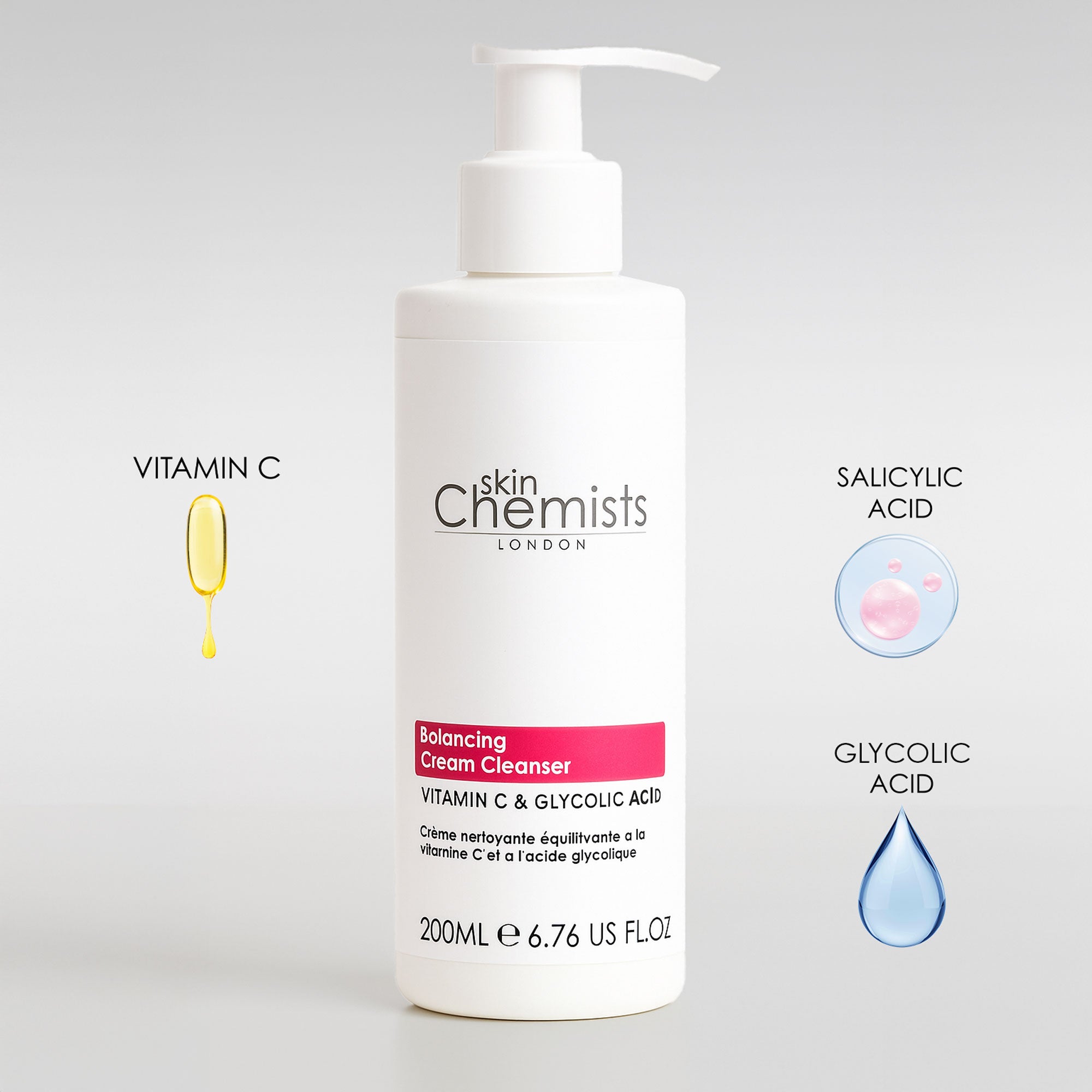 Balancing Vitamin C & Glycolic Acid Cream Cleanser 200ml - skinChemists
