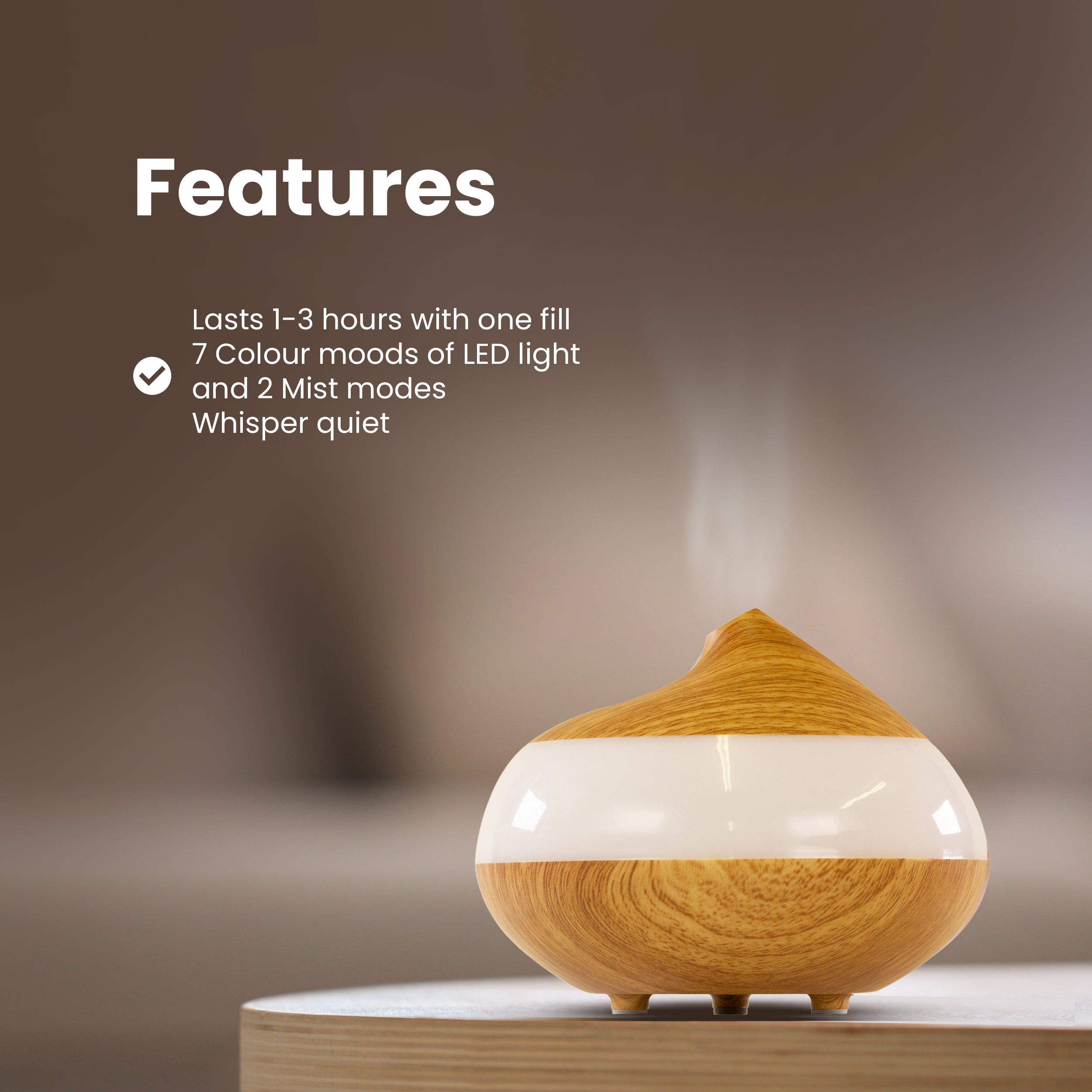 Bio-Balancing Wooden Aroma Digital Diffuser Clear Panel (UK Plug) - skinChemists