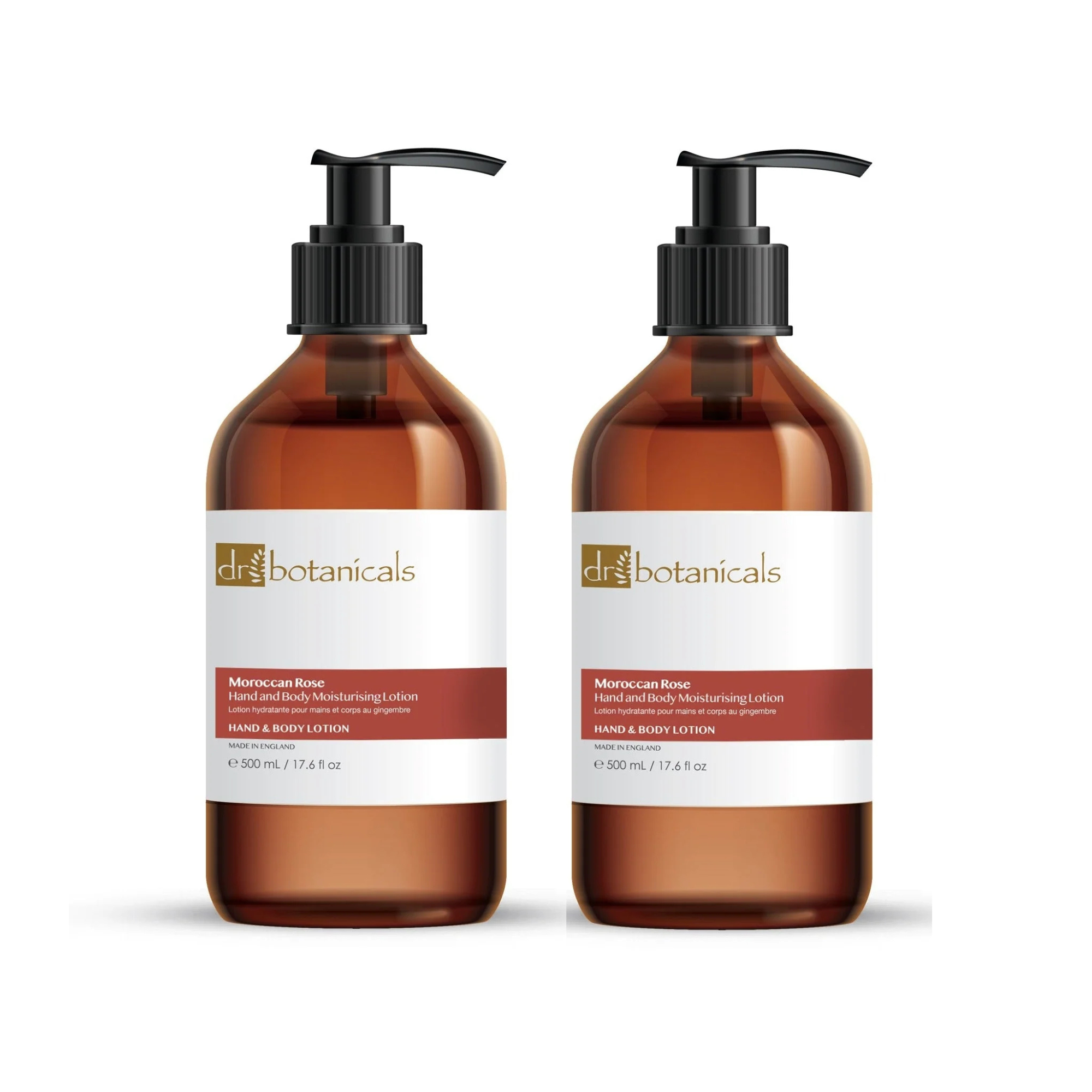 Dr Botanicals Moroccan Rose Hand & Body Moisturising Lotion 500ml Twin Value Savings Pack - skinChemists
