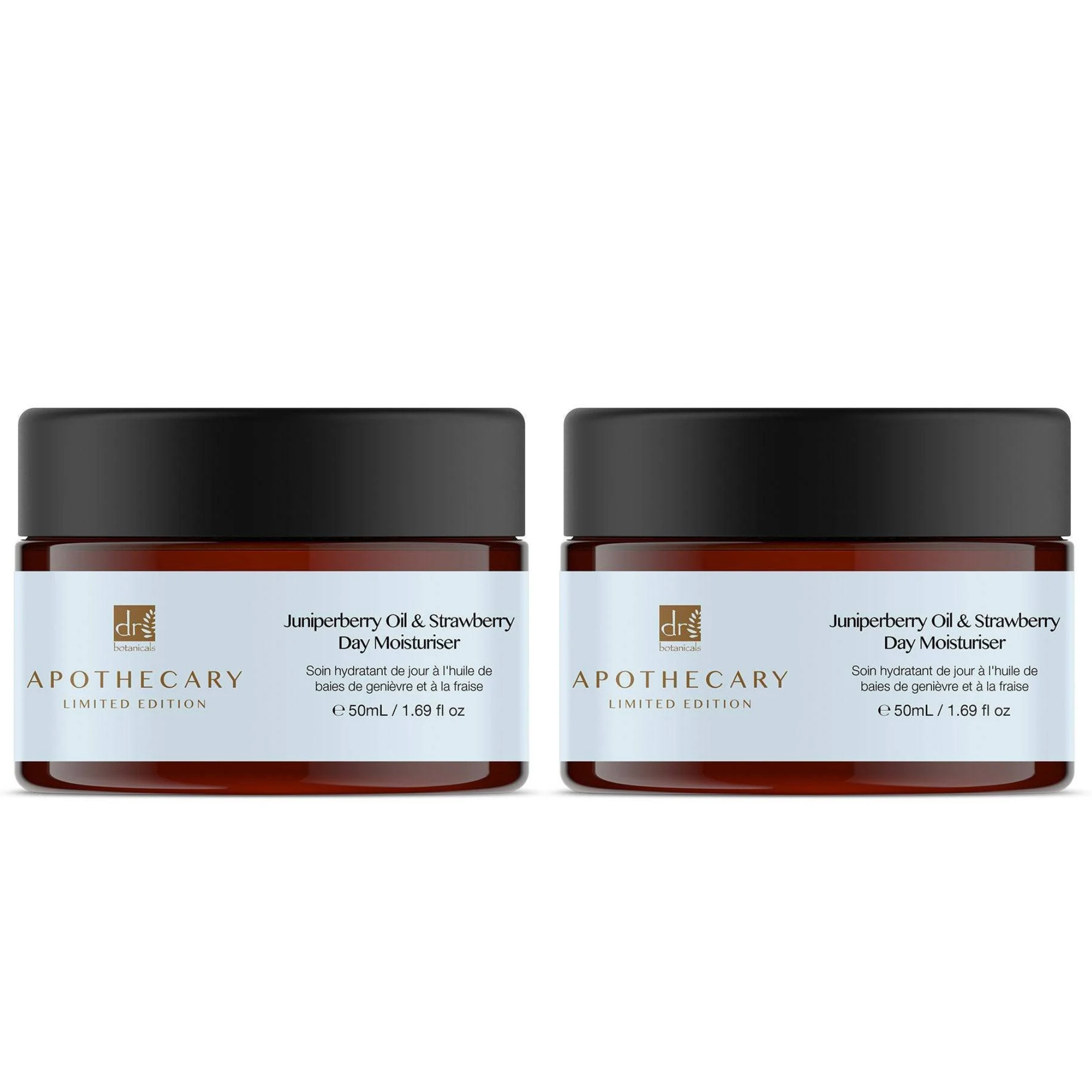 Dr Botanicals Juniperberry Oil & Strawberry Day Moisturiser 50ml Twin Value Savings Pack - skinChemists