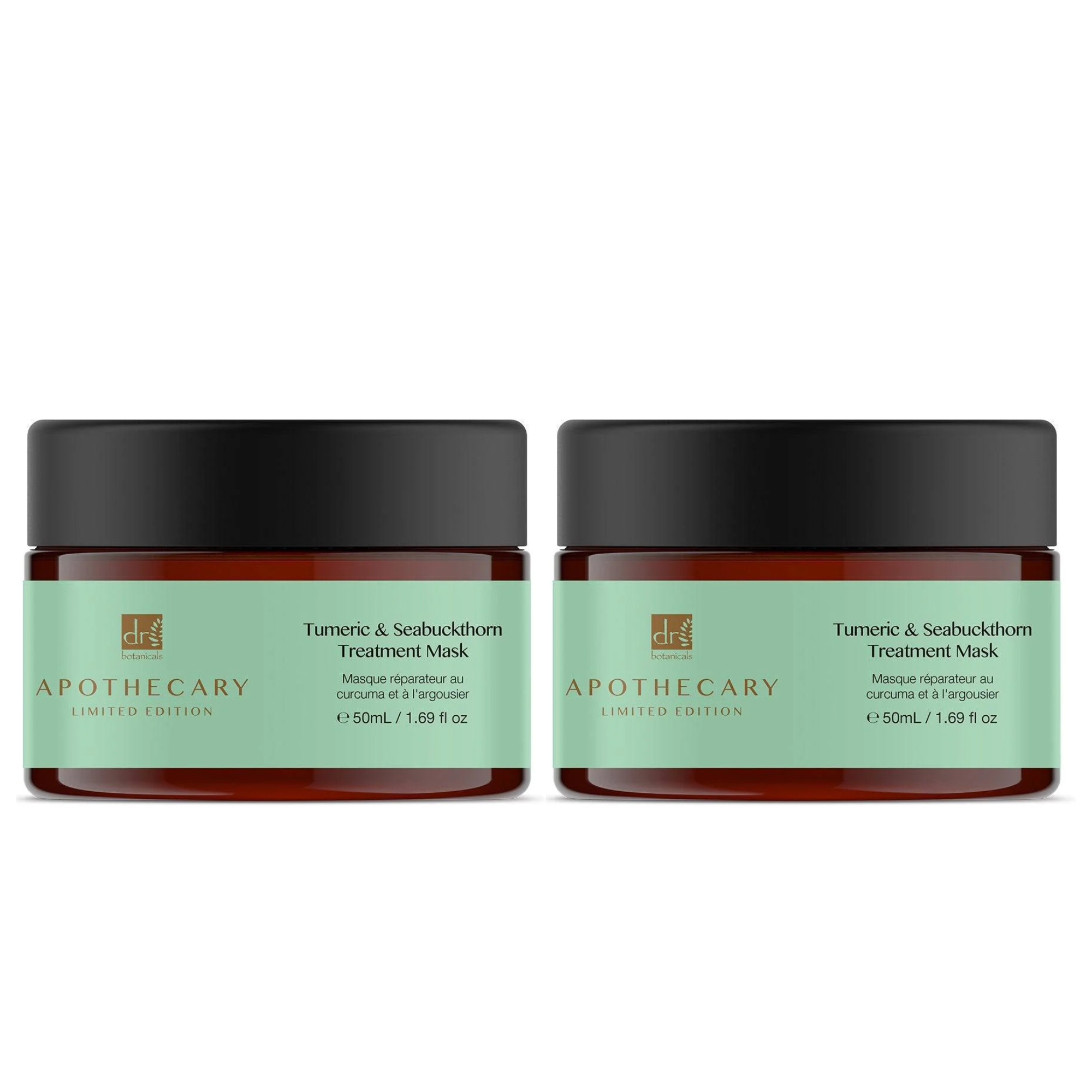 Dr Botanicals Tumeric & Seabuckthorn Treatment Mask 50ml Twin Value Savings Pack - skinChemists