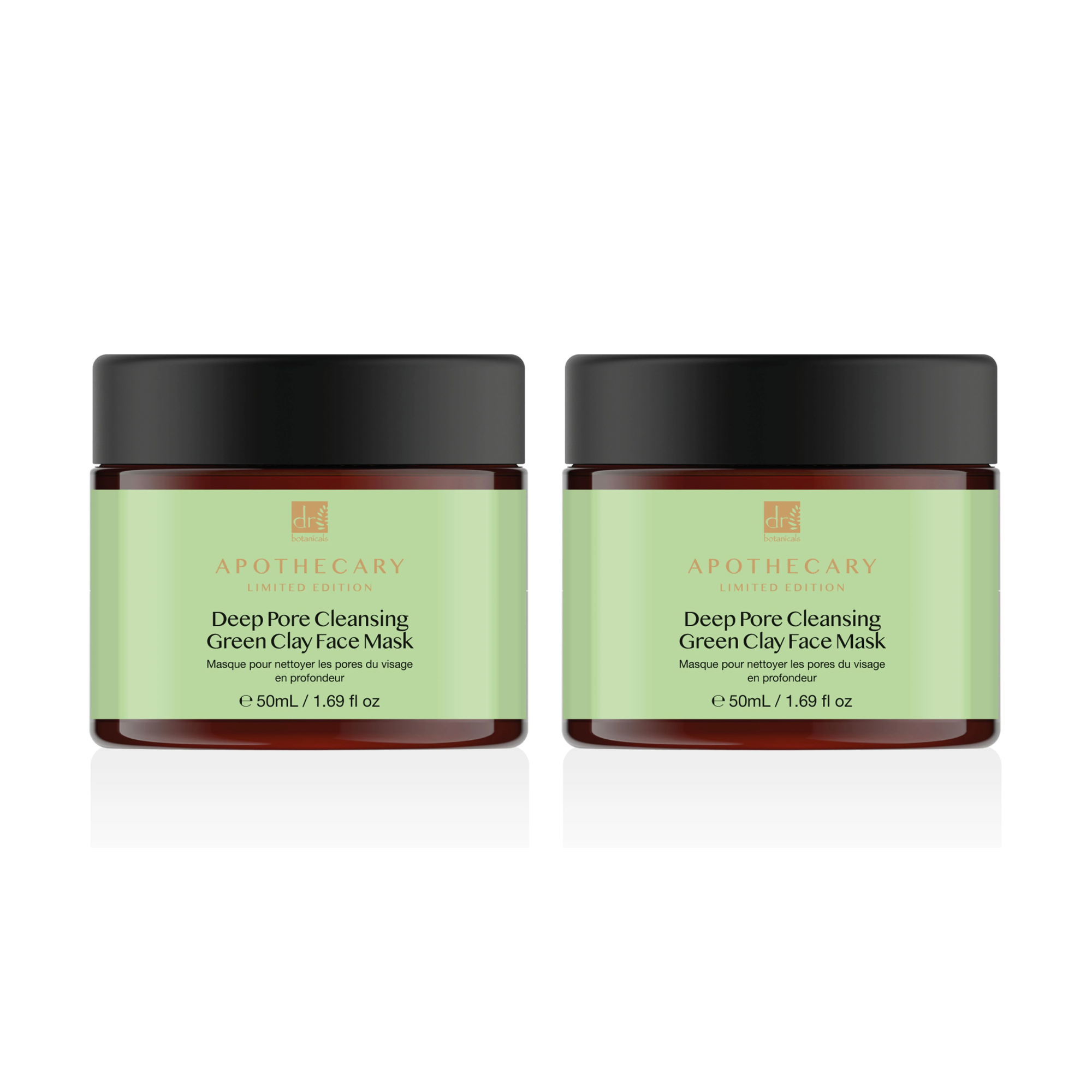 Dr Botanicals Deep Pore Cleansing Green Clay Face Mask 50ml Twin Value Savings Pack - skinChemists