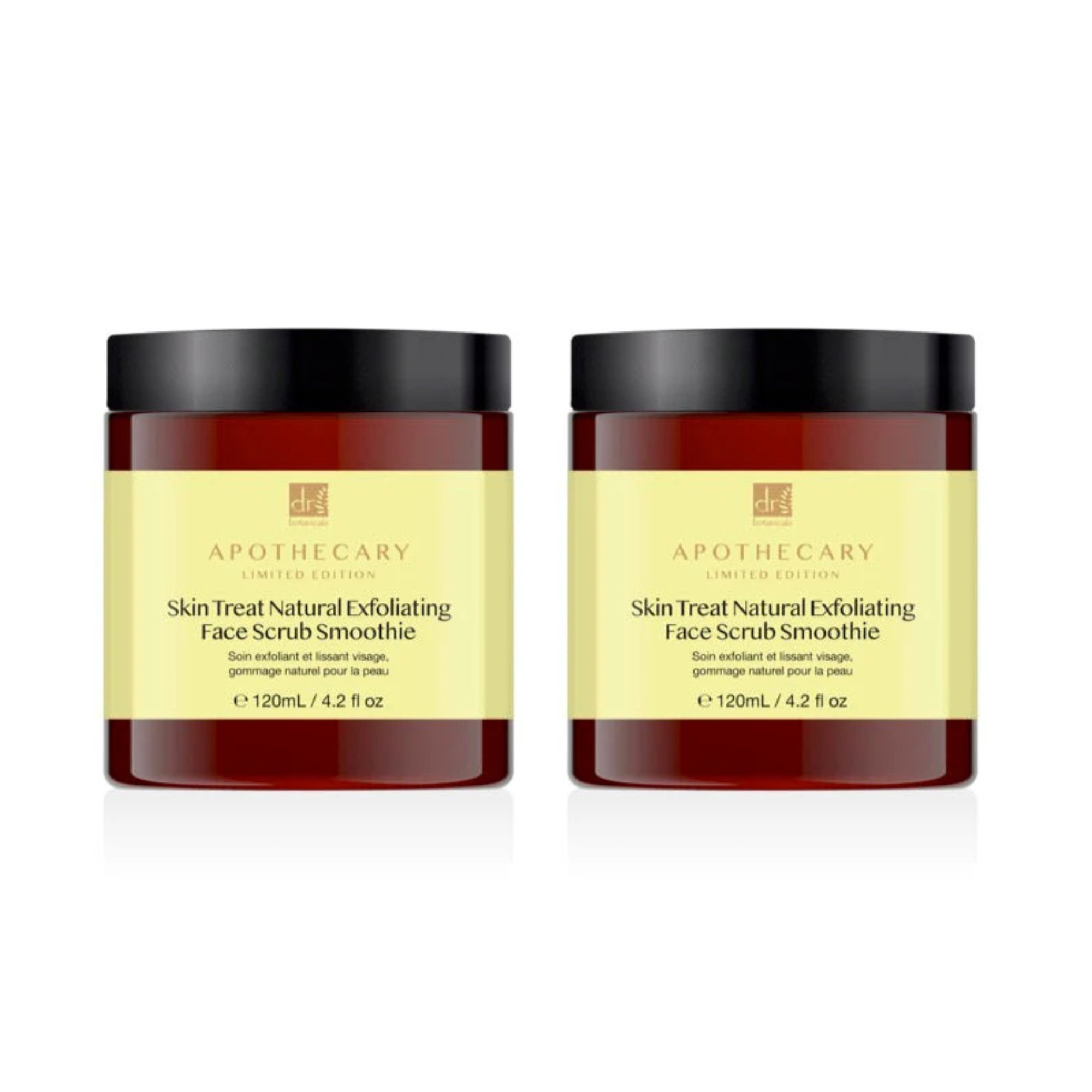 Dr Botanicals Skin Treat Natural Exfoliating Face Scrub Smoothie 120ml Twin Value Savings Pack - skinChemists