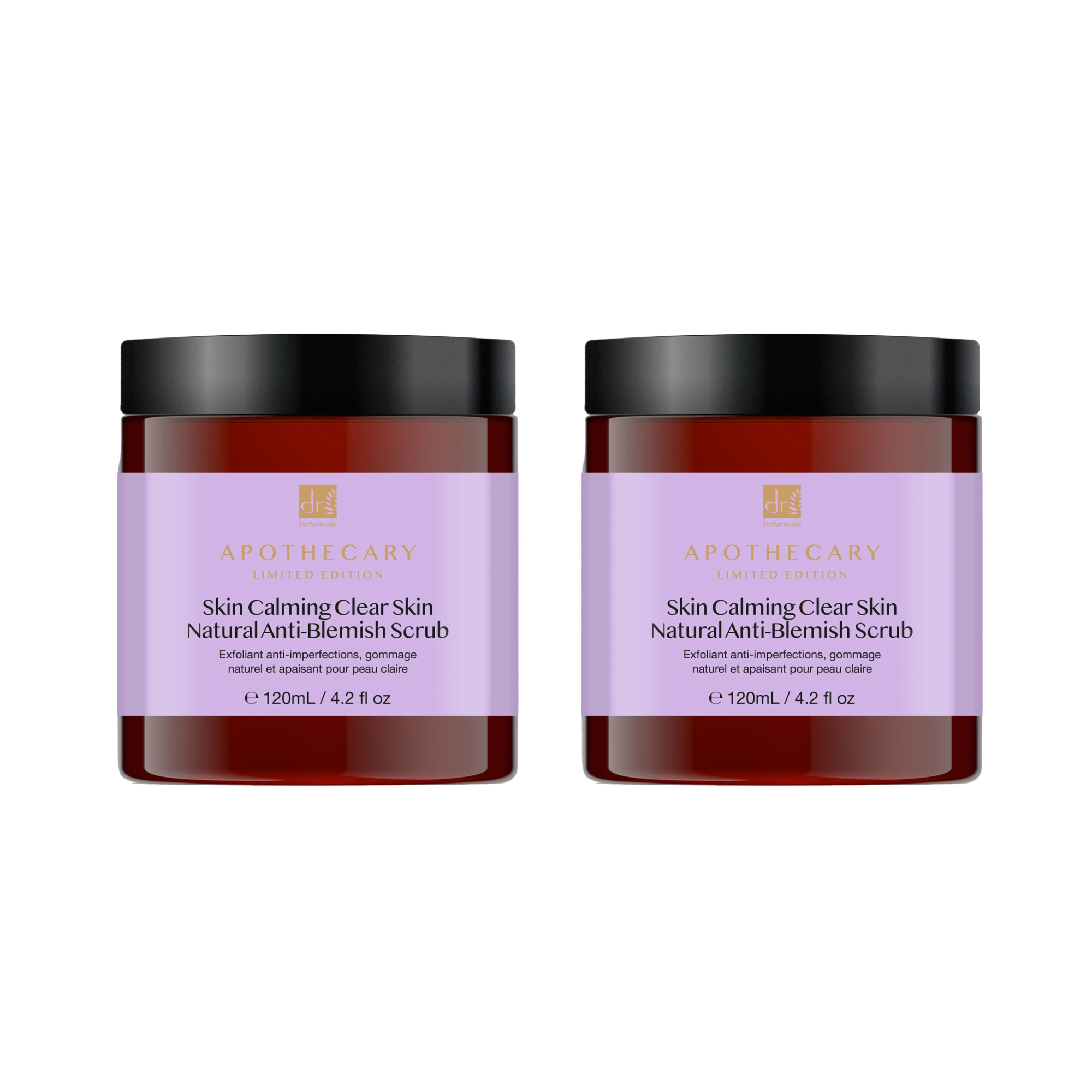 Dr Botanicals Skin Calming Clear Skin Natural Anti-Blemish Scrub 120ml Twin Value Savings Pack - skinChemists