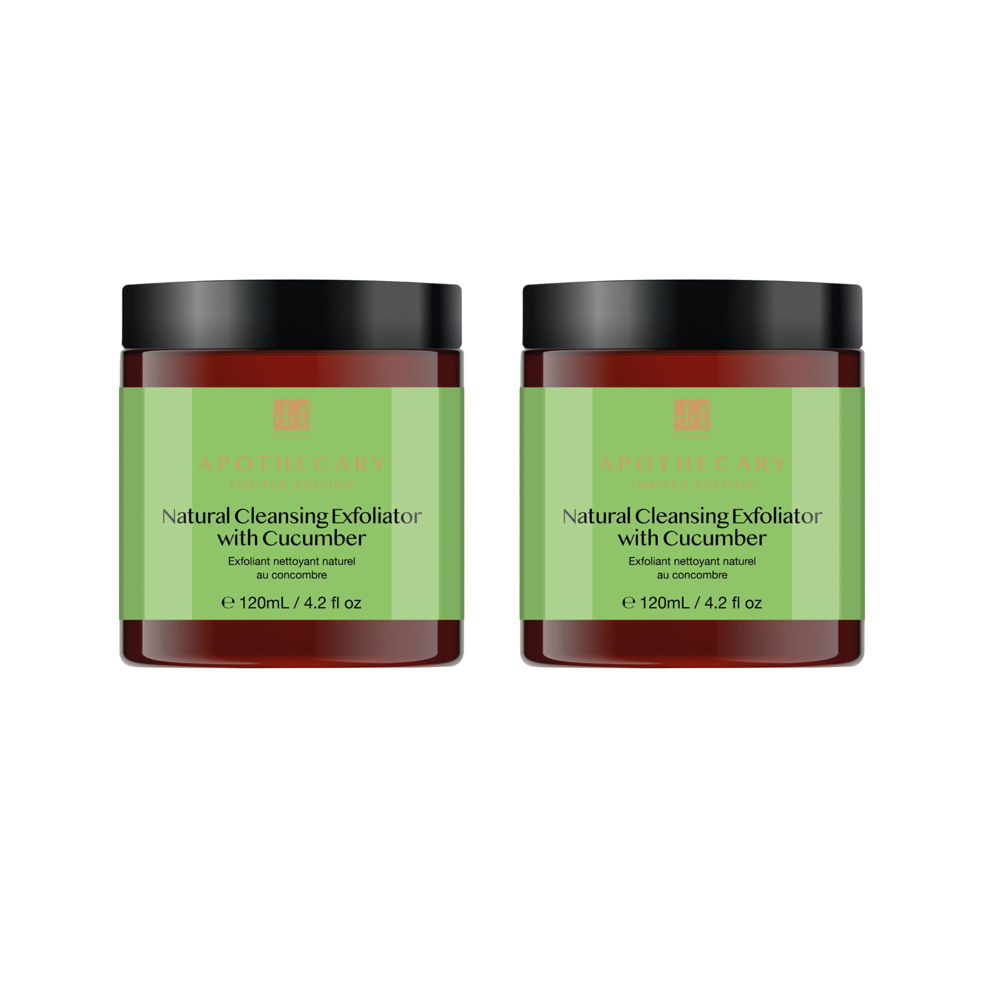 Dr Botanicals Natural Cleansing Exfoliator with Cucumber 120ml Twin Value Savings Pack - skinChemists
