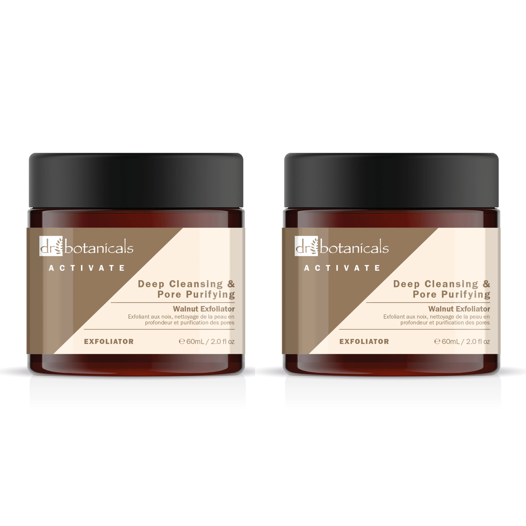 Dr Botanicals Activate Deep Cleansing & Pore Purifying Walnut Exfoliator 60ml Twin Value Savings Pack - skinChemists