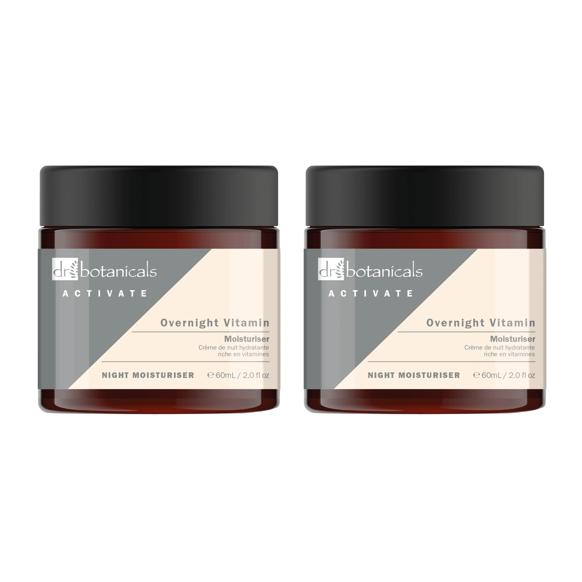 Dr Botanicals Activate Overnight Vitamin Moisturiser 60ml Twin Value Savings Pack - skinChemists