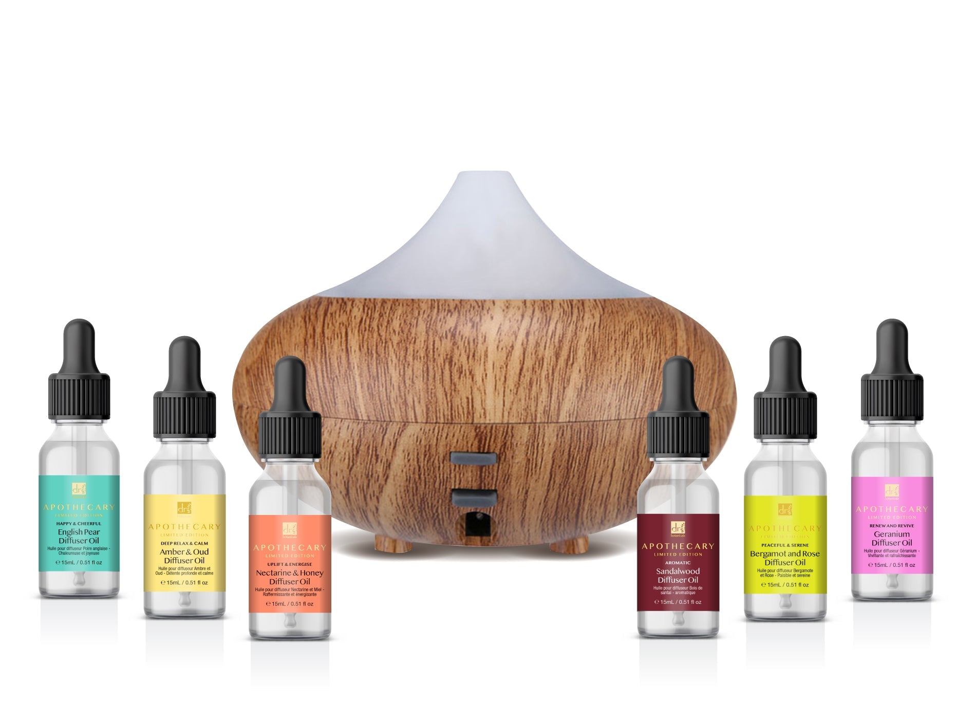 Wooden Aroma Diffuser + Oils Kit 6 pack - skinChemists