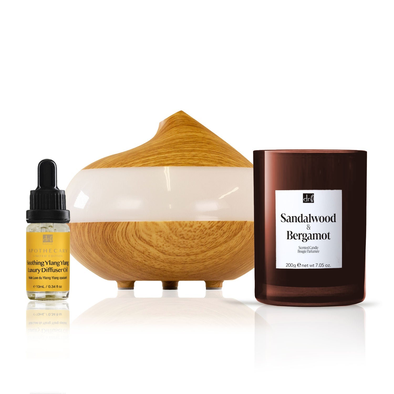 Dr Botanicals Christmas Relaxtion Ylang Ylang Diffuser Kit with Sandalwood & Bergamot Candle - skinChemists