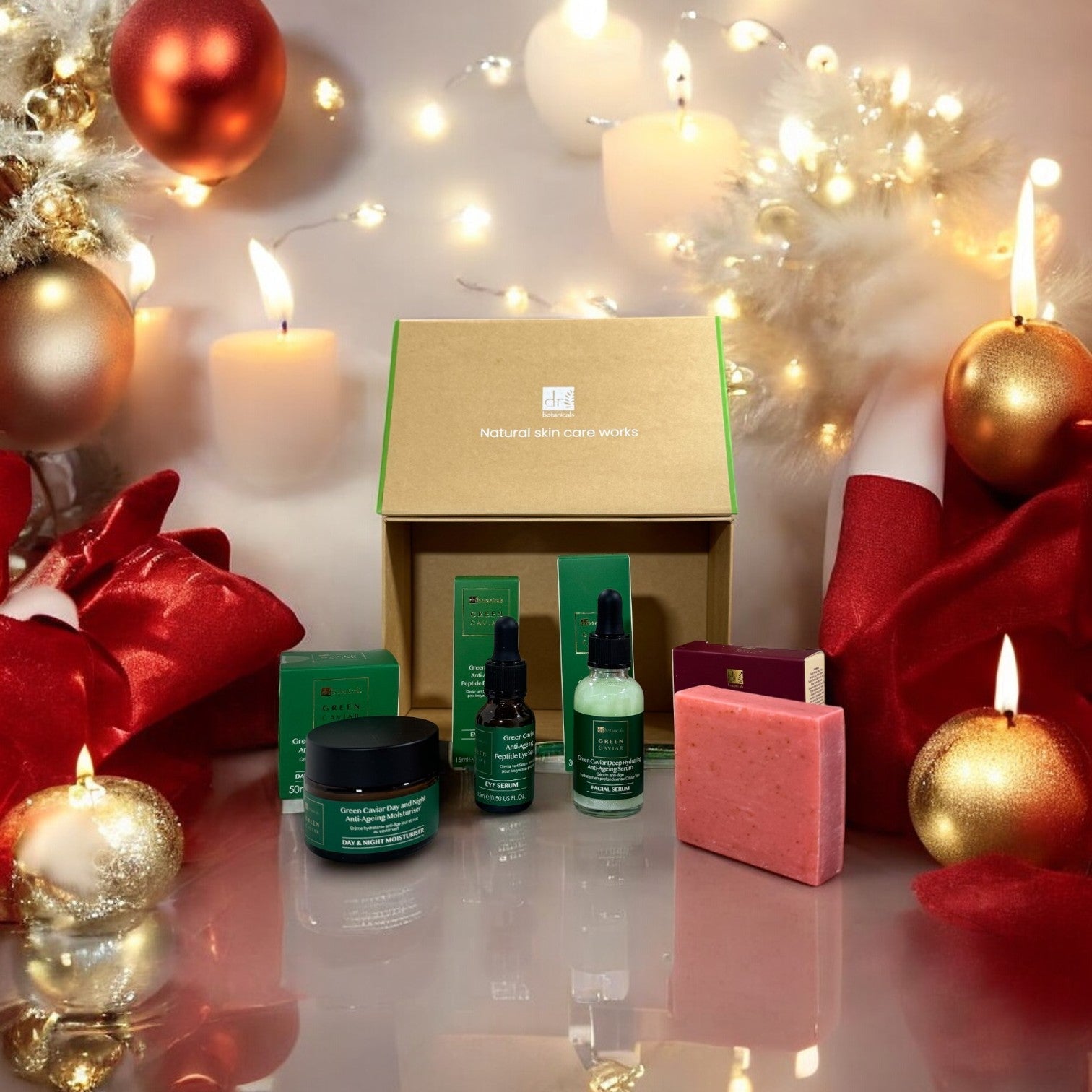 Dr Botanicals Anti-Ageing Green Caviar Morning Skincare Christmas Gift Set - skinChemists