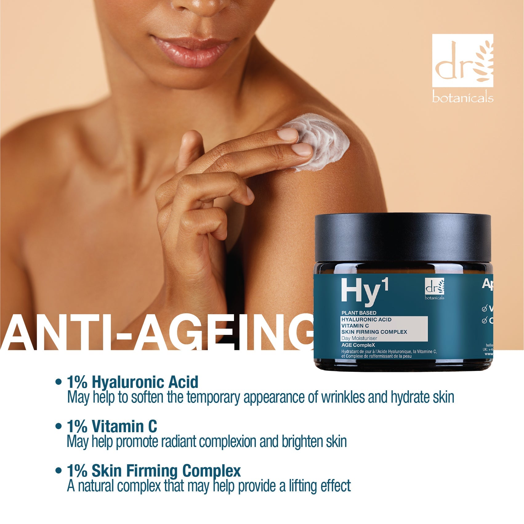 Hyaluronic Acid 1% & Vitamin C 1% & Skin Firming Complex 1% Day Moisturiser 60ml - skinChemists